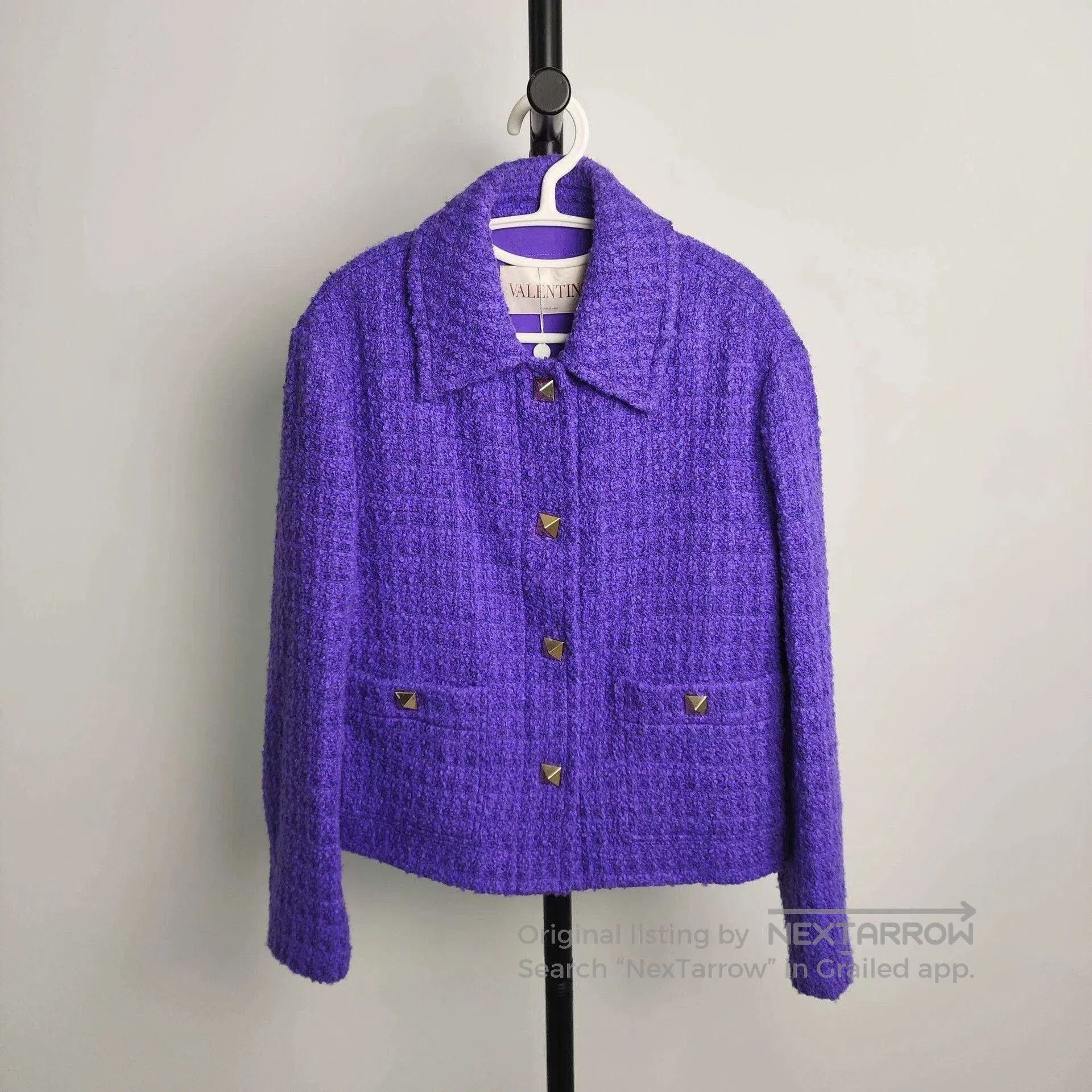 Valentino Valentino Purple Tweed Long. Size S / US 4 / IT 40 - 1 Thumbnail