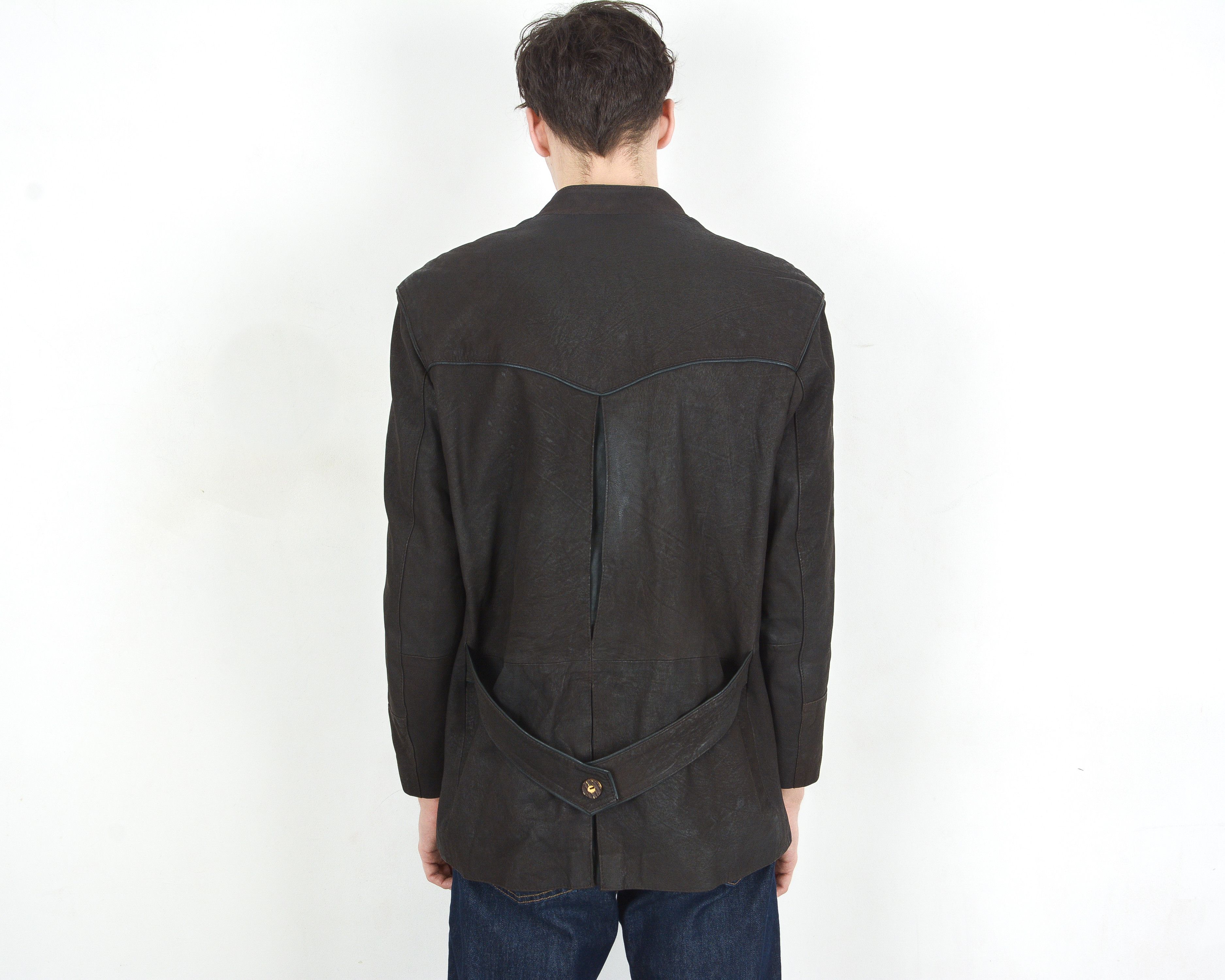 Vintage New Fast 40 US Blazer Leather Trachten Jacket Sport Coat m Size 40S - 3 Thumbnail