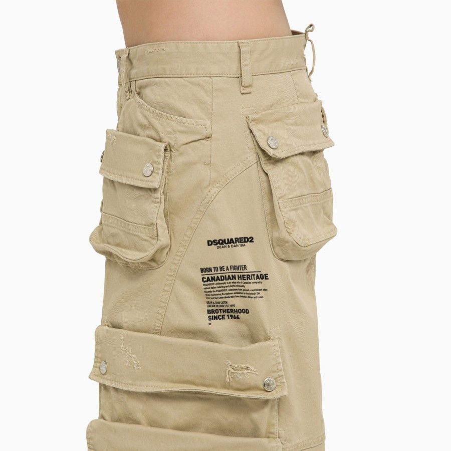 Dsquared2 o1d2blof0824 Multi-pocket Cargo Trousers in Beige Size 26" / US 2 / IT 38 - 5 Thumbnail