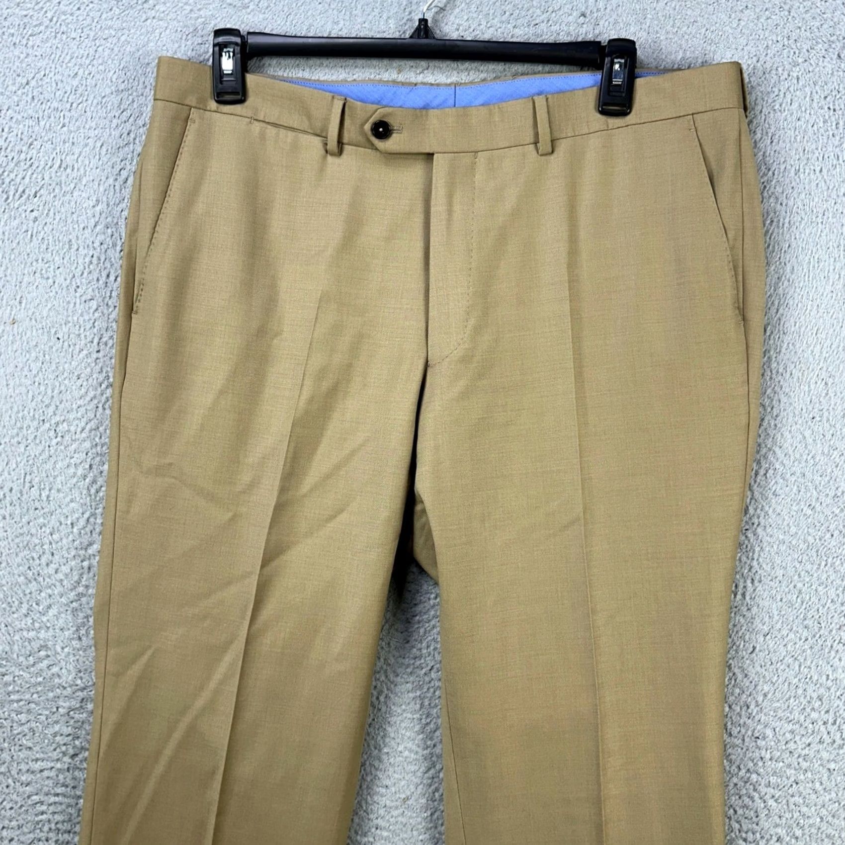 Vintage Peter Manning Wool Dress Pants Mens 38x28 Flat Front Straight Brown 100% Wool Casual Trousers Comfort Pockets Vintage? No Size US 38 / EU 54 - 3 Thumbnail