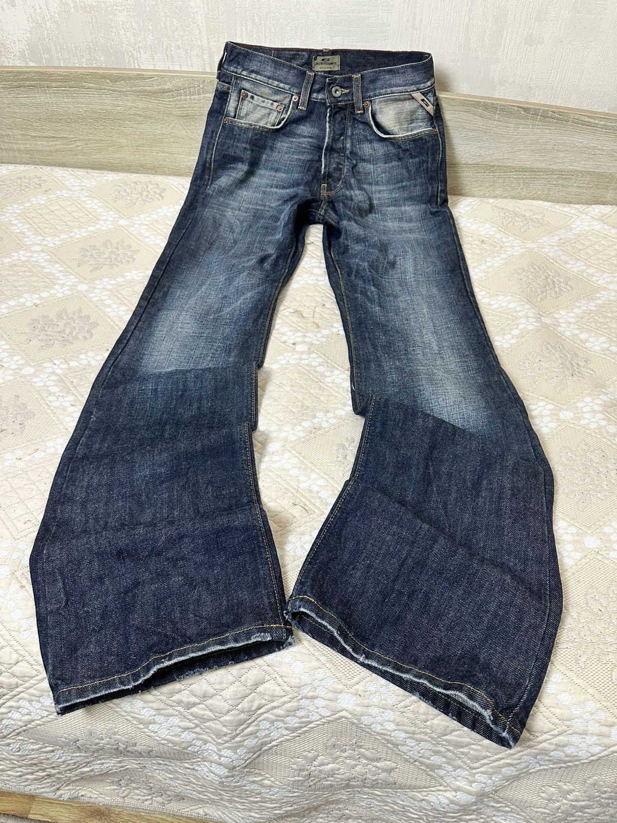 Jack & Jones 🔥 Jack & Jones Distressed Blue Wash Flared Denim Jeans Pants Size US 29 - 5 Thumbnail