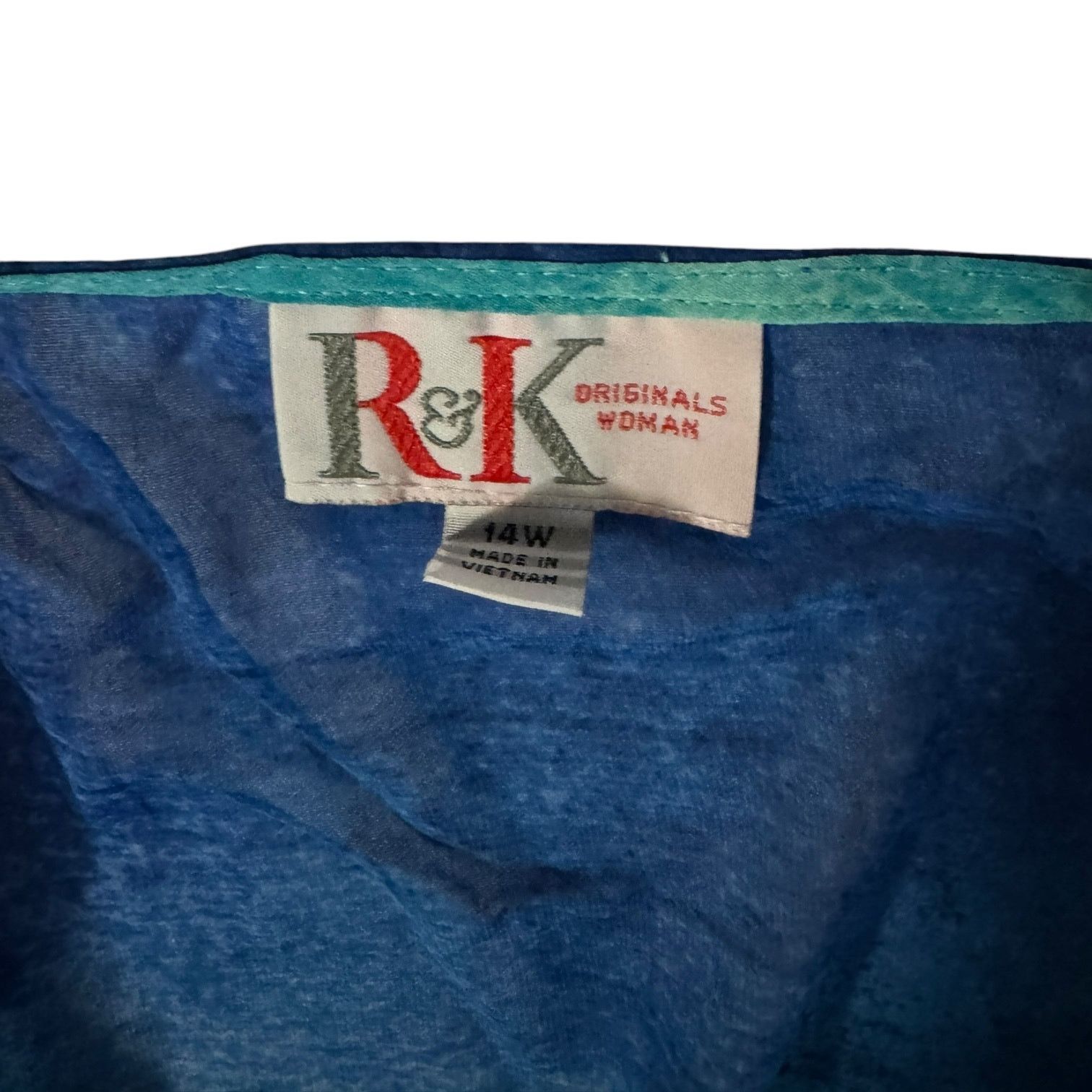 Other R&K Originals Woman Sheer Shade of Blue Open Front Top – 14W Size XL / US 12-14 / IT 48-50 - 2 Thumbnail