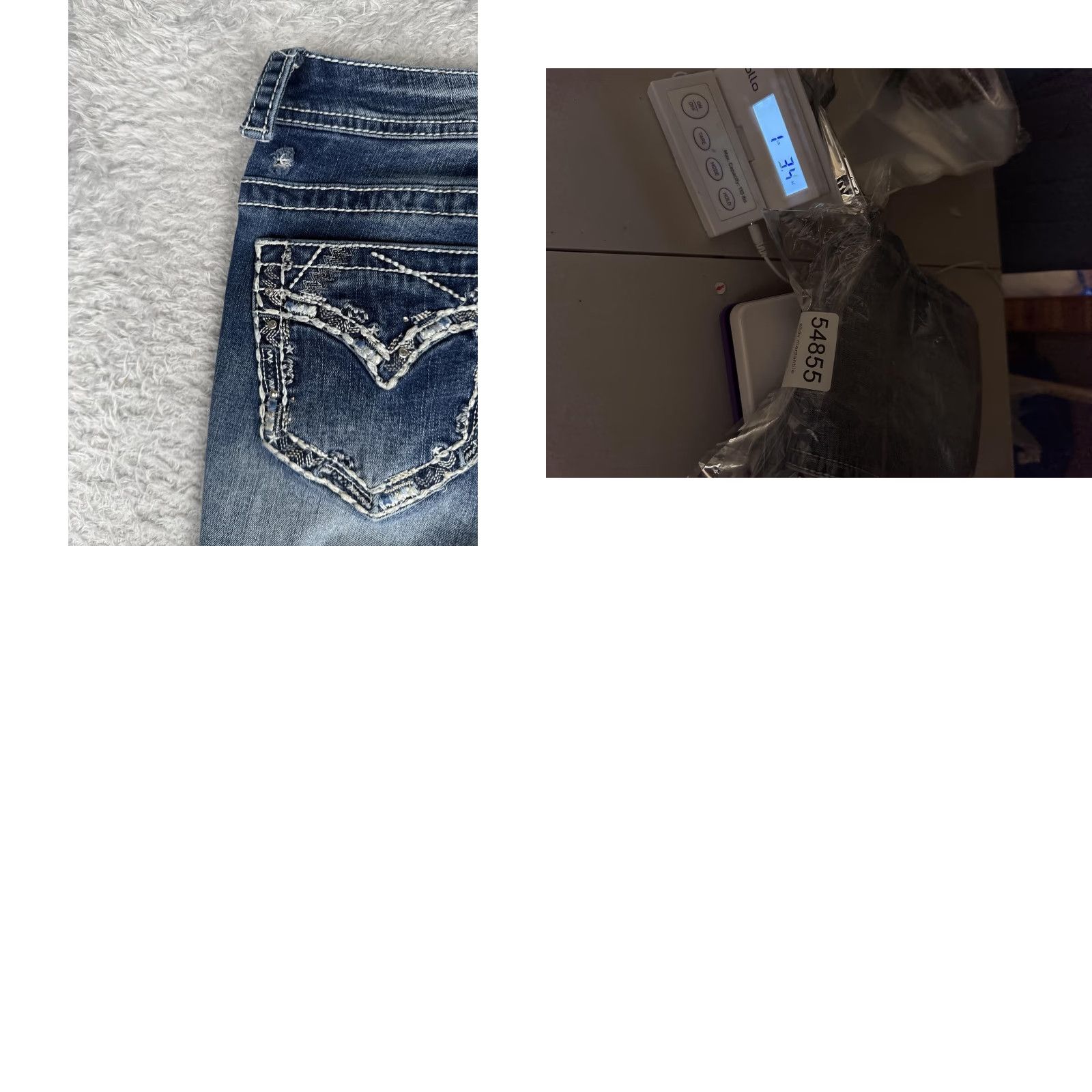 Vintage Cedar Rose Jeans Womens Bootcut Blue 27 Low Rise Stretch Denim 27x32 Rhinestone Embroidered Pockets Size 27" / US 4 / IT 40 - 11 Thumbnail