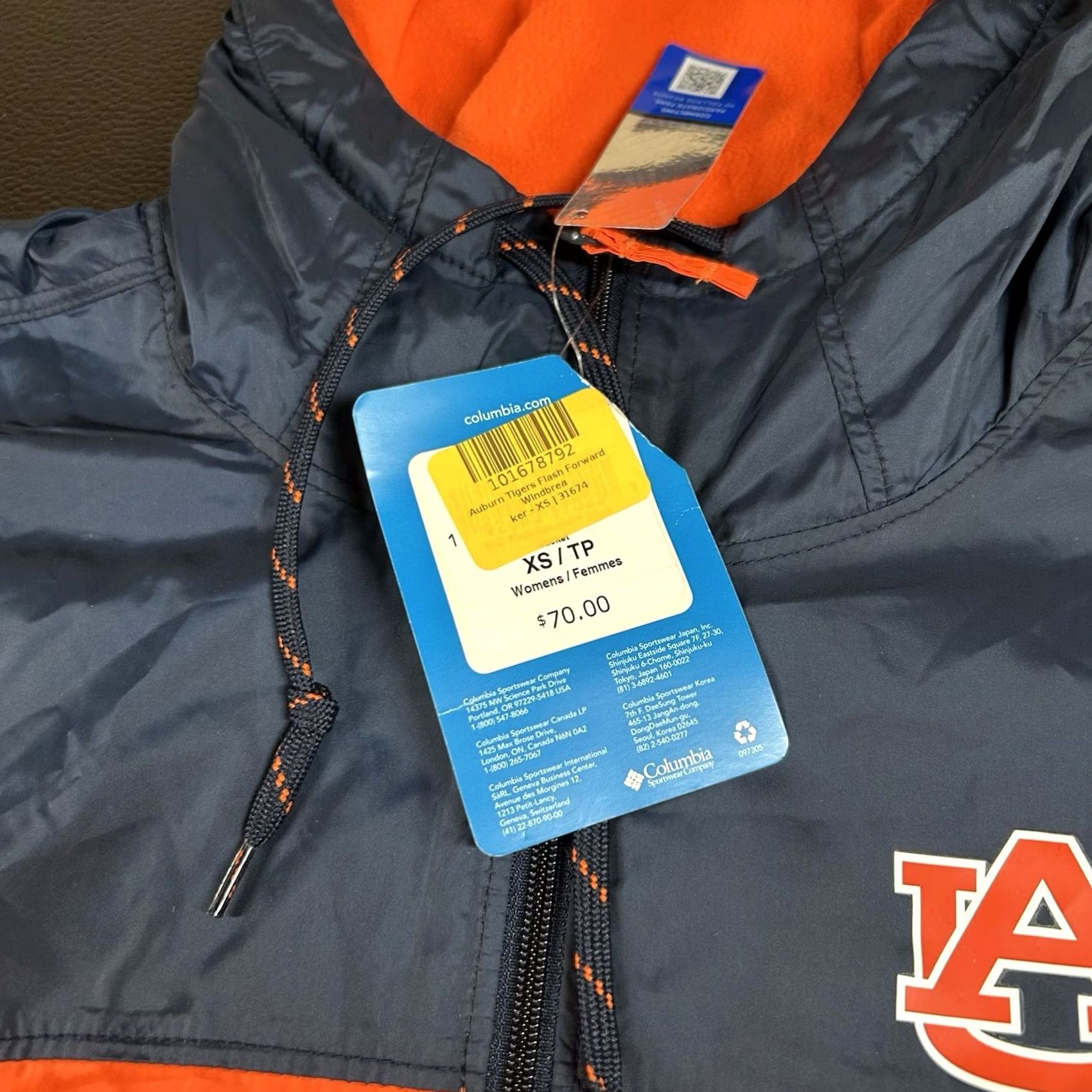 Vintage Columbia Windbreaker Jacket Womens XS Orange Full Zip NEW Size XS / US 0-2 / IT 36-38 - 3 Thumbnail