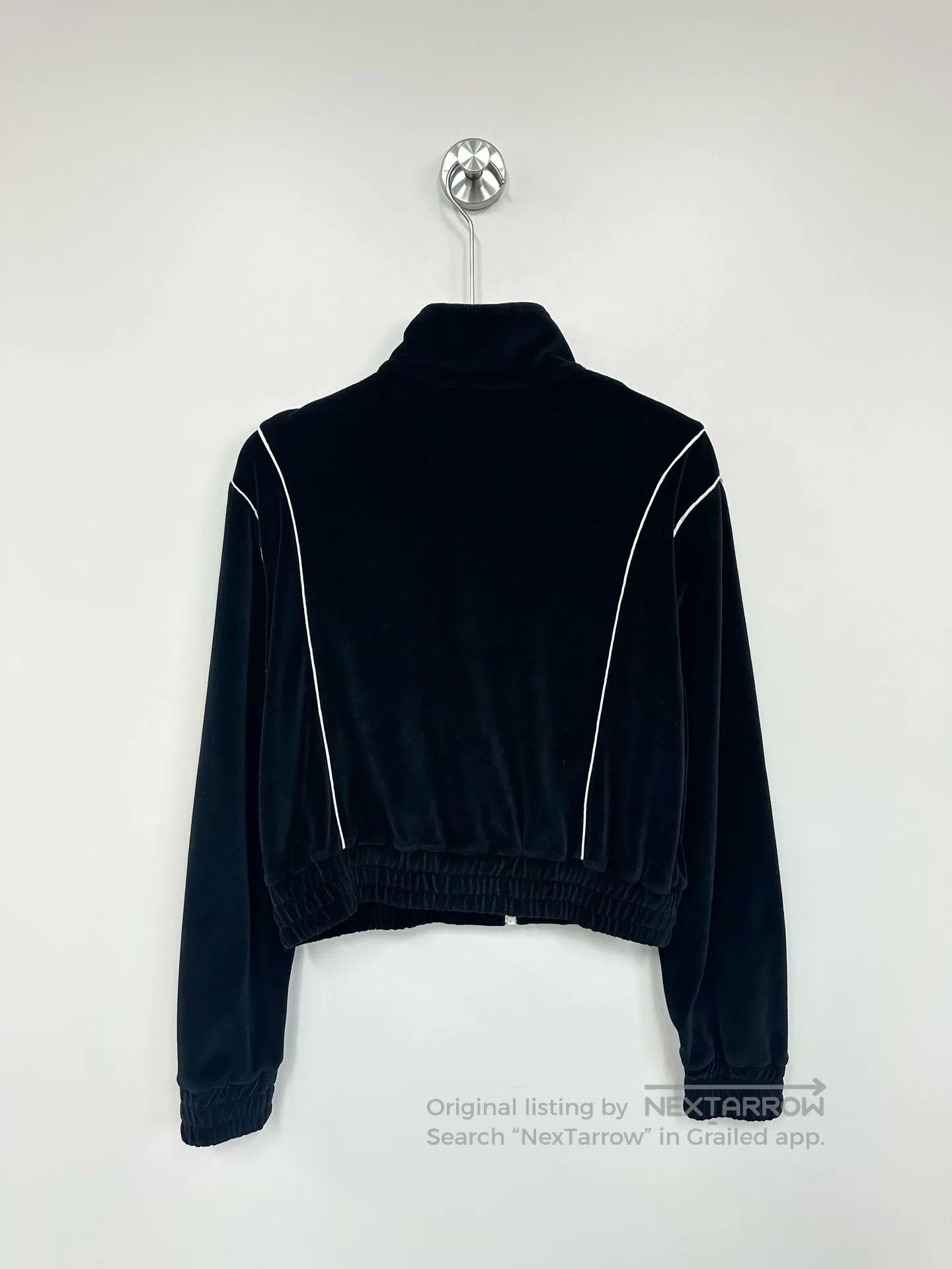 Celine CELINE Black embroidered small logo velvet zipper jacket| Size S / US 4 / IT 40 - 2 Thumbnail