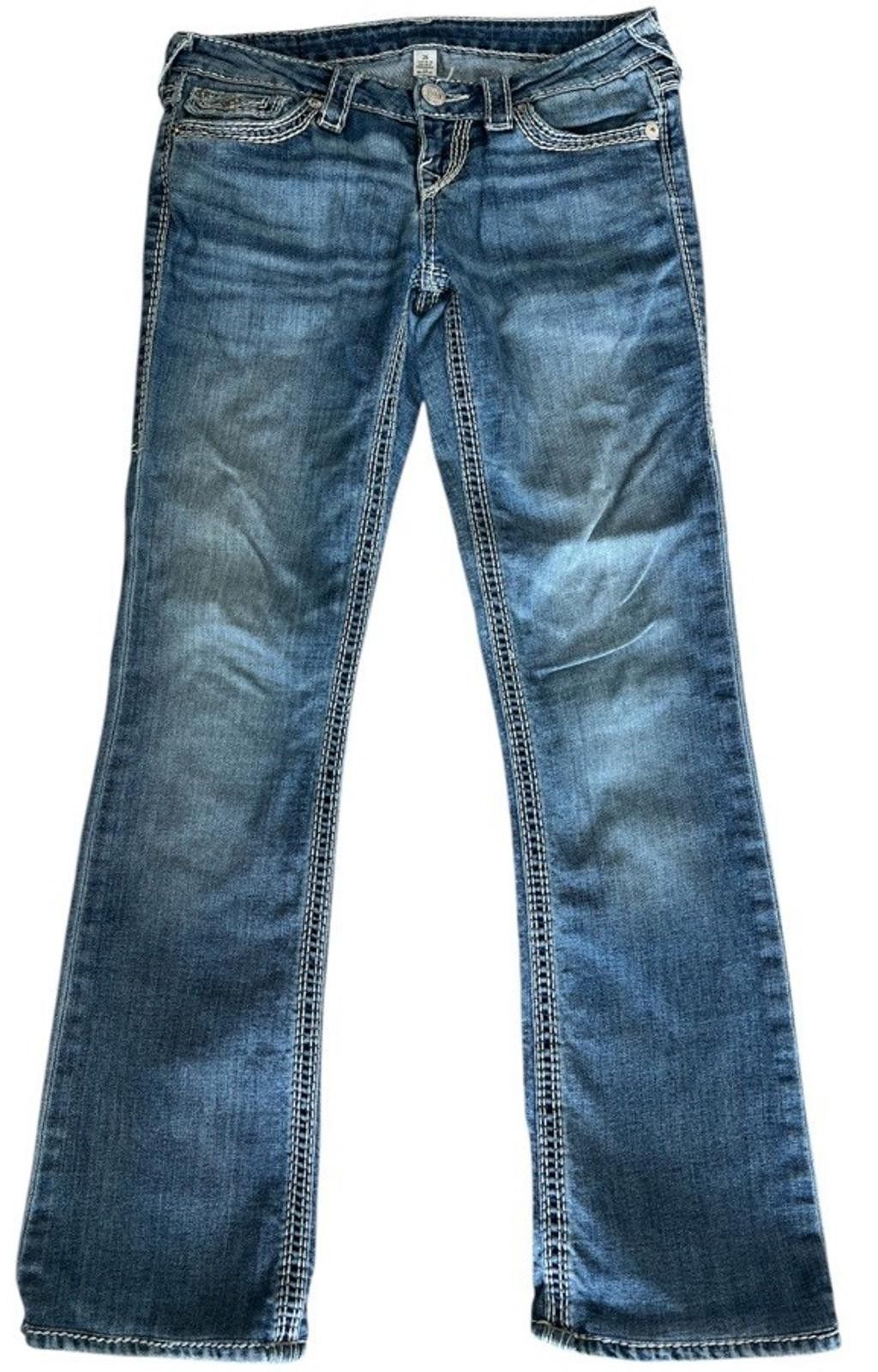 True Religion True Religion Boot Cut Jeans Blue Pockets Stitching Sz 26 Size 26" / US 2 / IT 38 - 1 Thumbnail