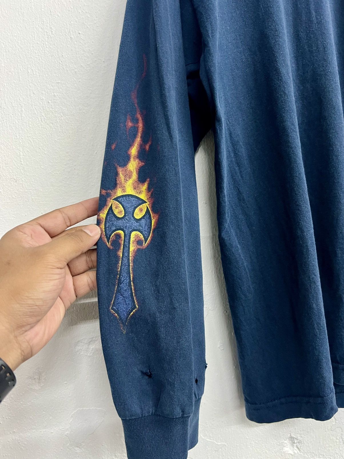 Harley Davidson × Vintage Vintage Y2K Orange County Choppers Cross Flame Longsleeve Size US L / EU 52-54 / 3 - 7 Thumbnail