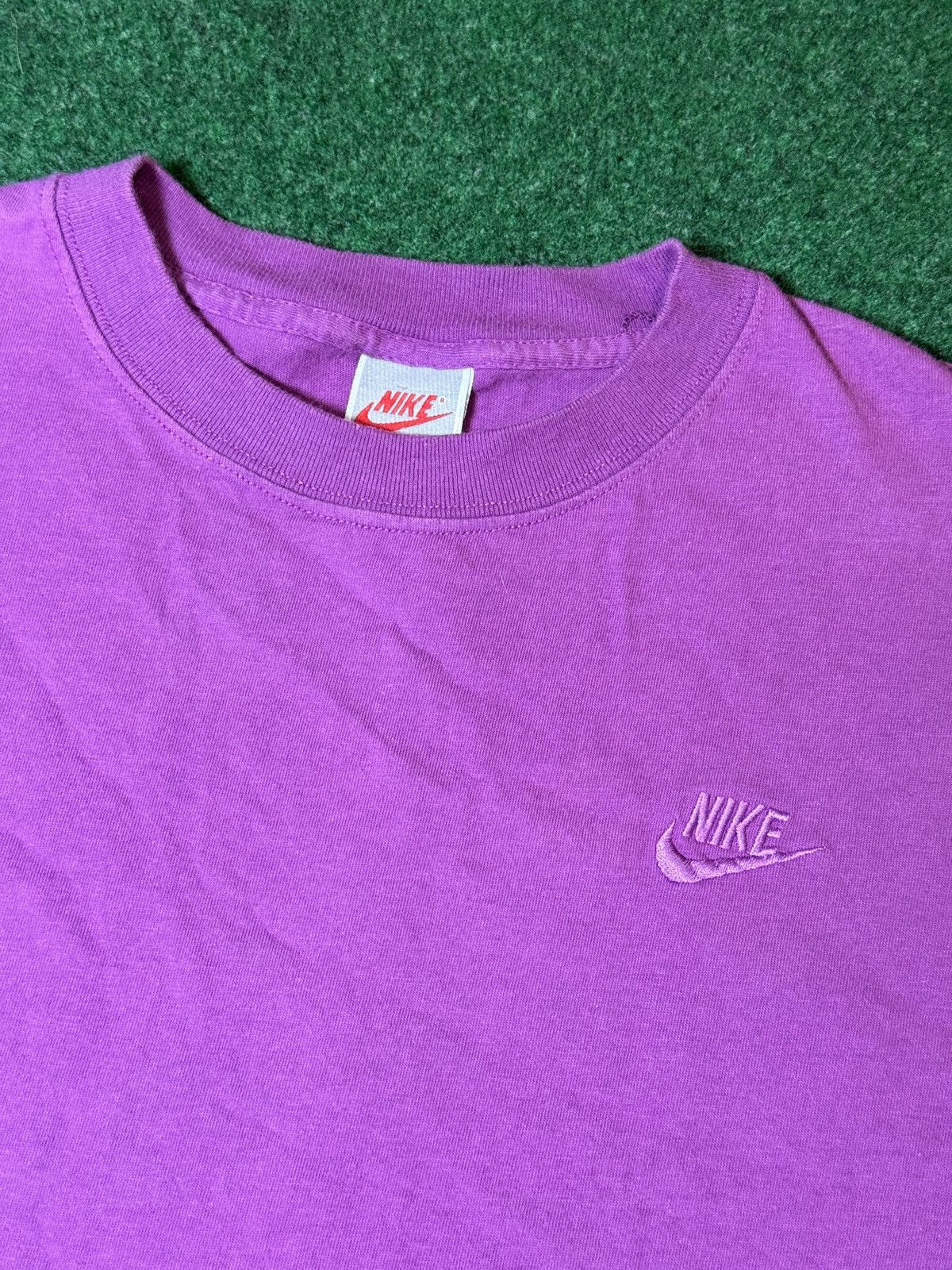 Nike × Vintage Vintage 80s 90s Nike Purple Single Stitch Gray Tag T Shirt Size US XL / EU 56 / 4 - 2 Thumbnail