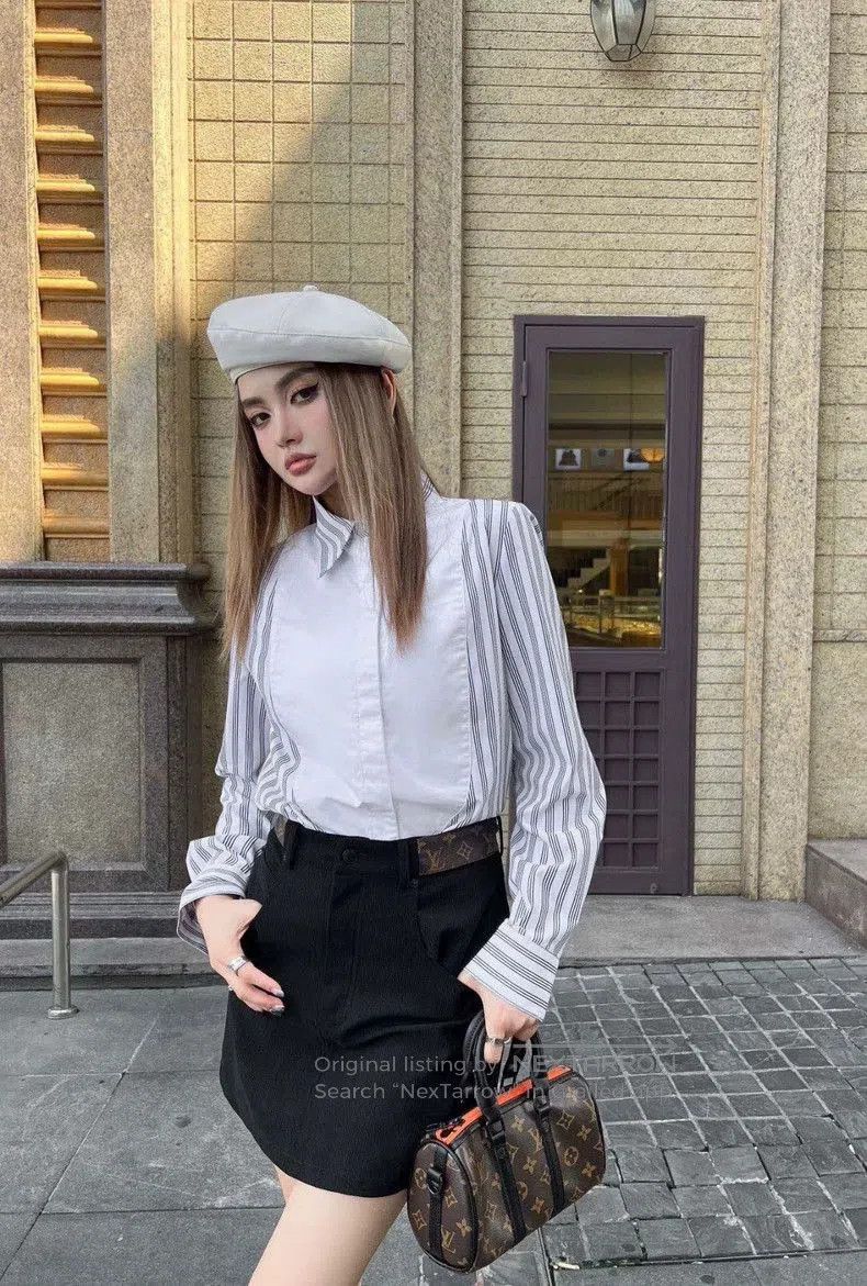 Louis Vuitton LV White Gray Stripe Long Sleeve Shirt. Size US XS / EU 42 / 0 - 1 Thumbnail