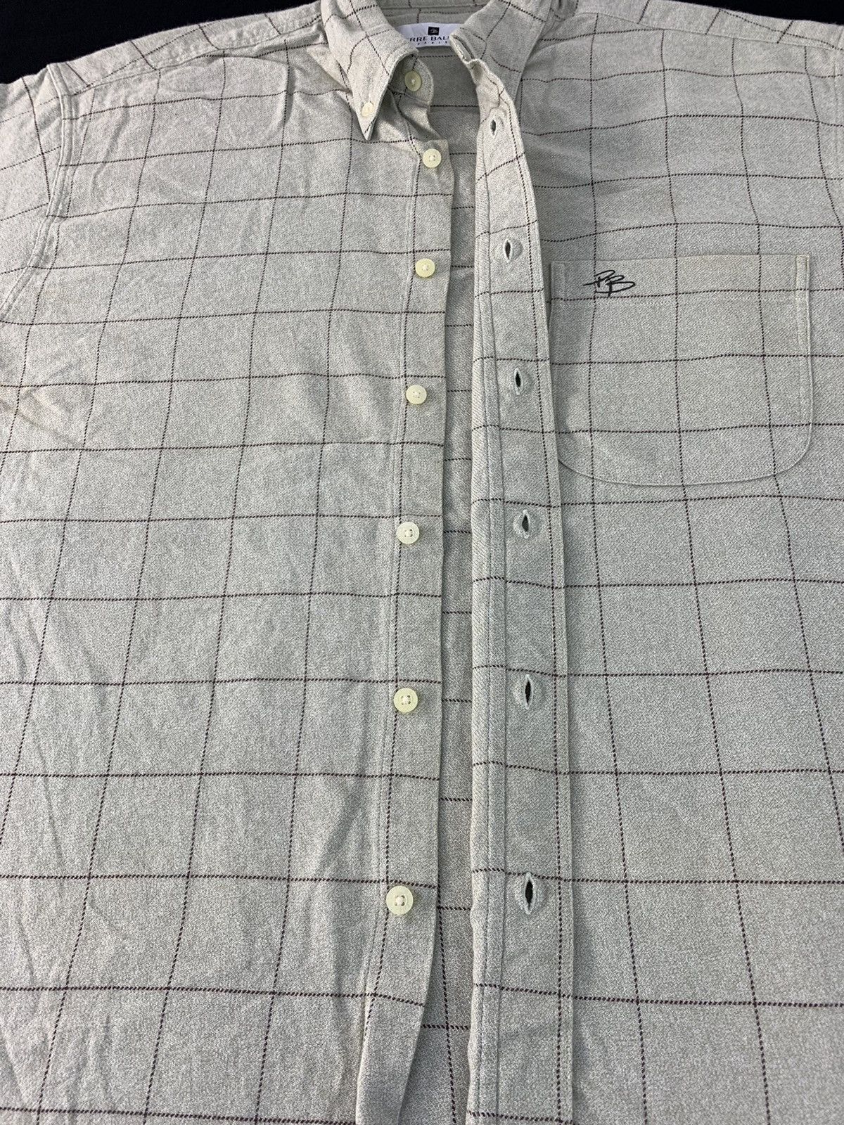 Pierre Balmain 90s Pierre Balmain Paris Checked Design Single Pocket Shirt Size US XL / EU 56 / 4 - 5 Thumbnail