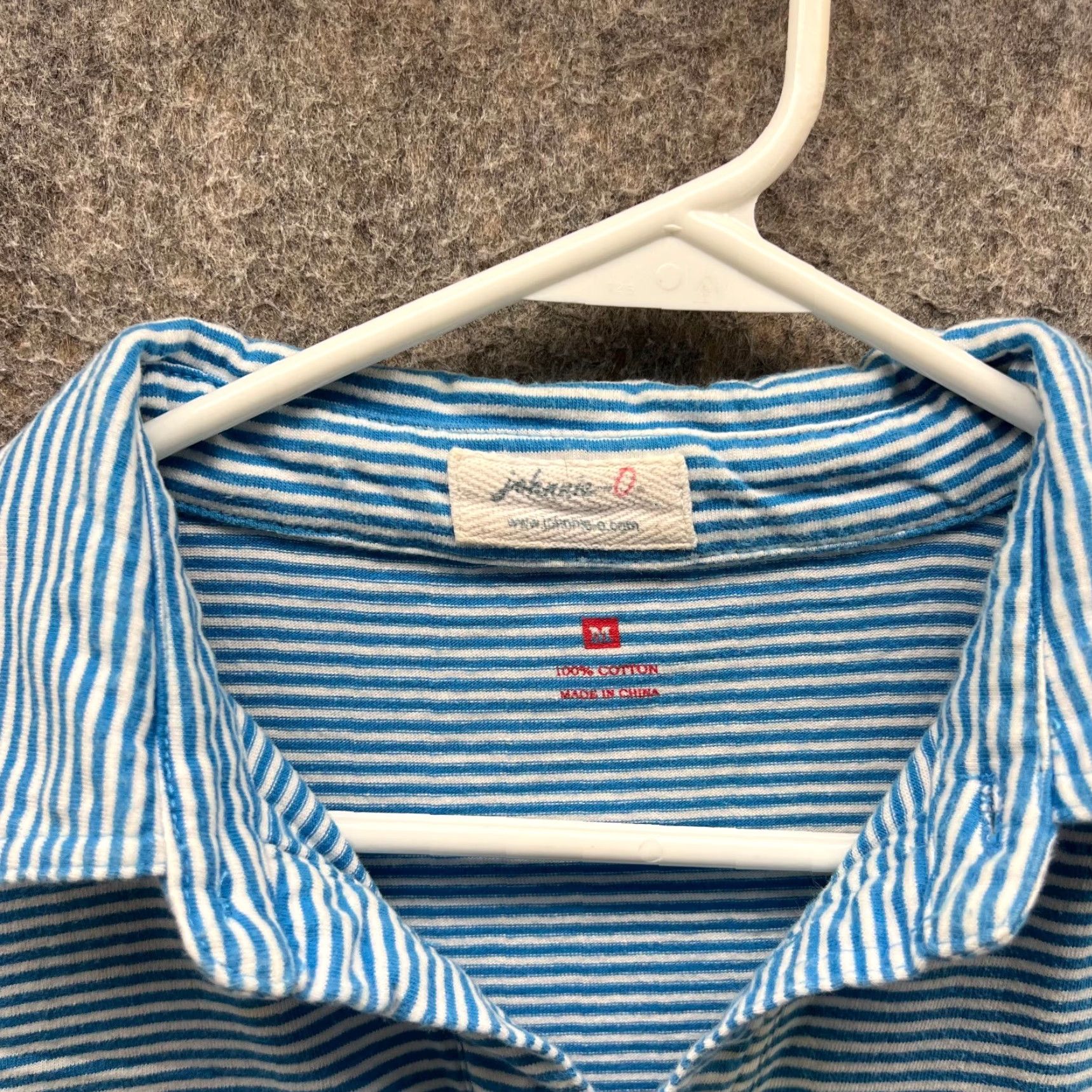 johnnie-O Johnnie-O Polo Shirt Mens Medium Blue White Striped Cotton Embroidered Pocket Shirt Size US M / EU 48-50 / 2 - 6 Thumbnail