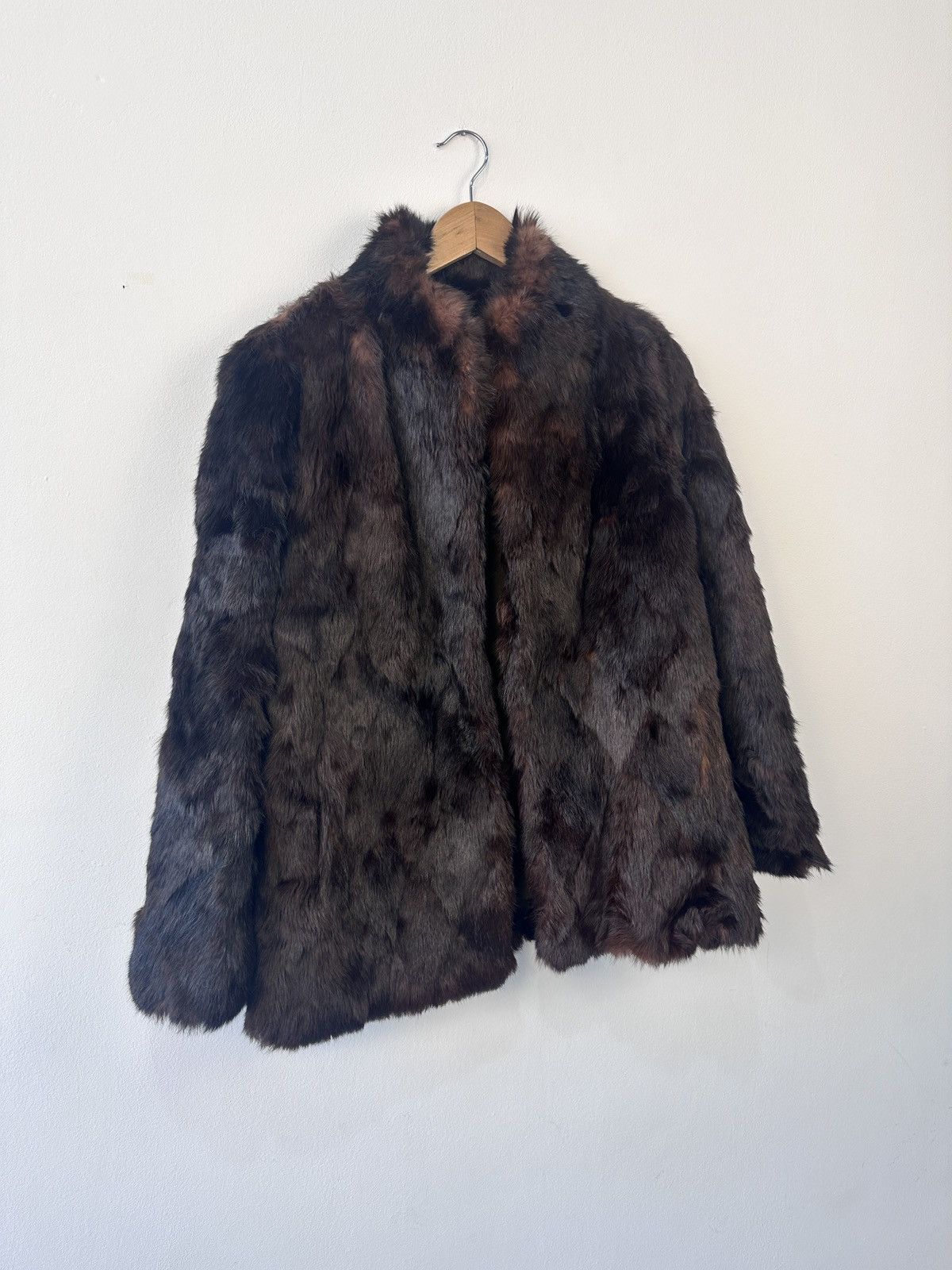 Other Genuine Rabbit Fur Coat 70s 80s Glam Boho Winter Jacket 14 Size L / US 10 / IT 46 - 3 Thumbnail
