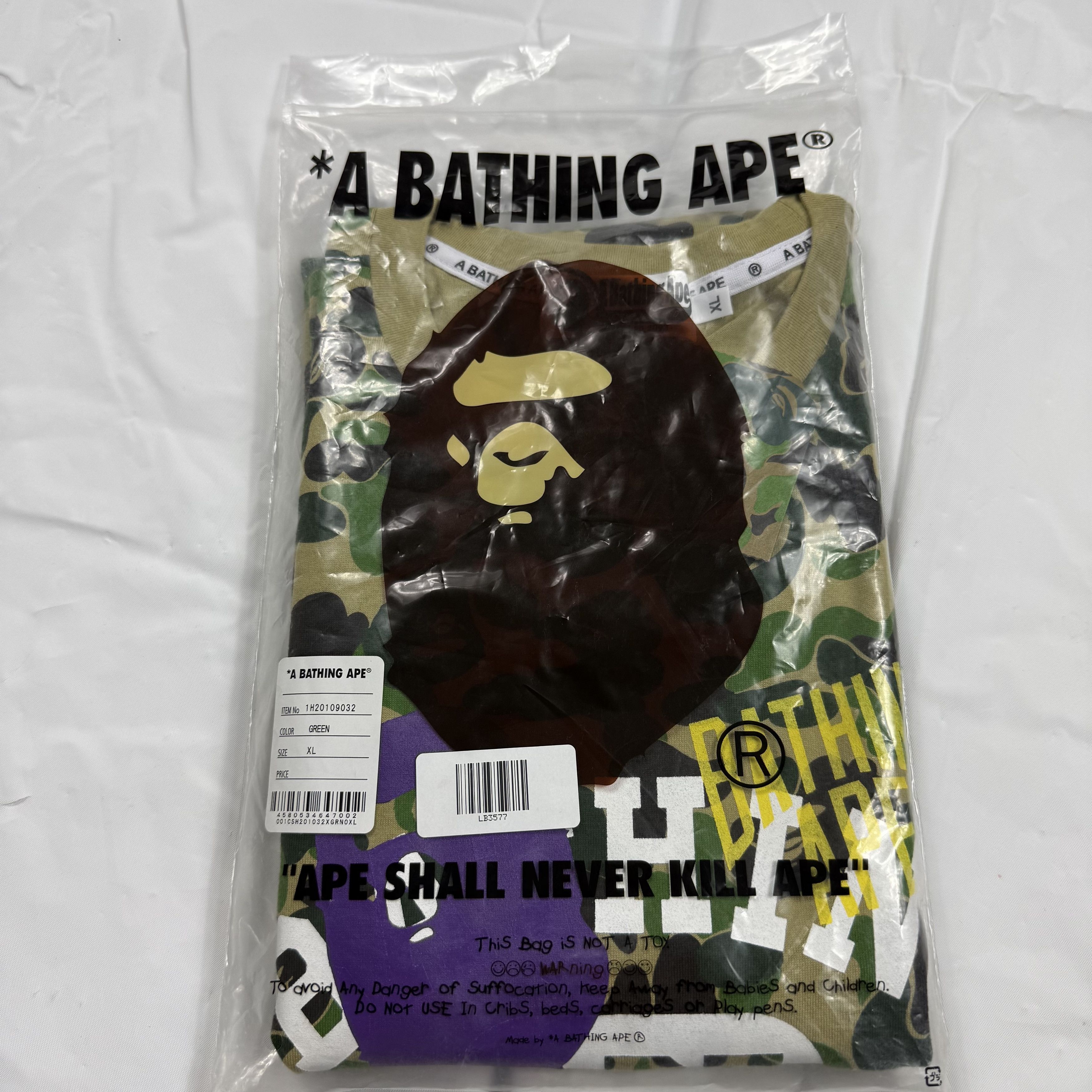 Bape A Bathing Ape Mens ABC Camo Multi Logo Shirt Green XL Size US XL / EU 56 / 4 - 12 Thumbnail