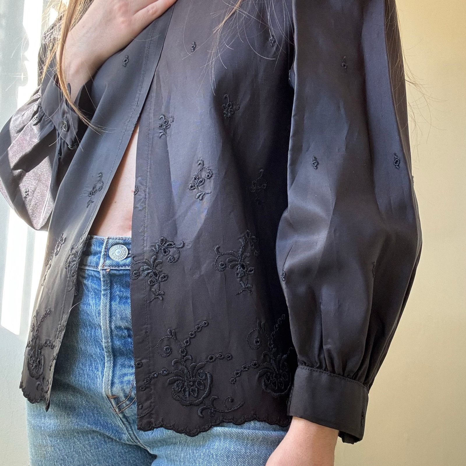 Vintage Vintage Neusteters 1980s Victorian Goth Open Jacket 8 Size M / US 6-8 / IT 42-44 - 3 Thumbnail