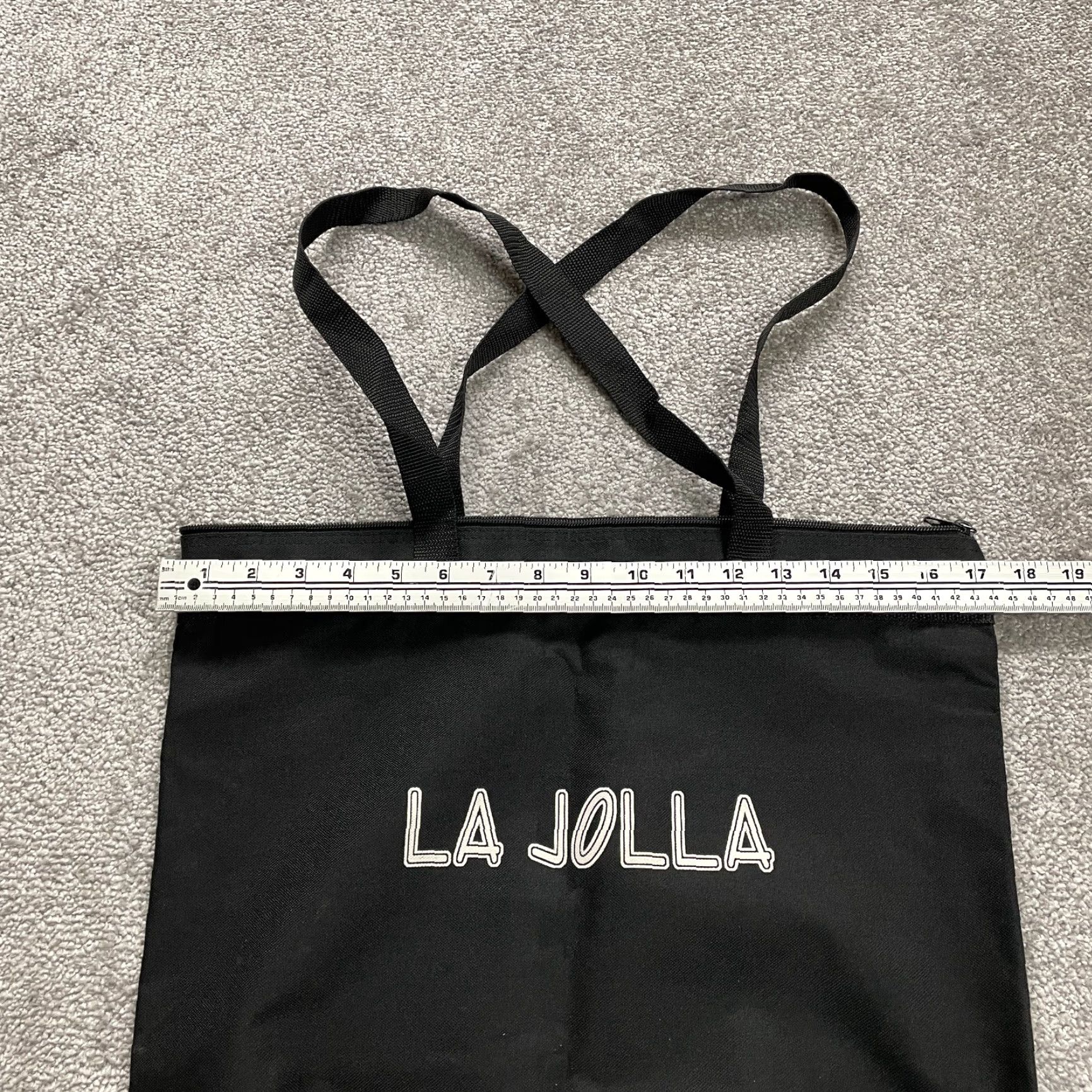 Vintage La Jolla Tote Bag Womens Canvas Black Full Zip Graphic Casual Classic Shopping Size ONE SIZE - 7 Thumbnail