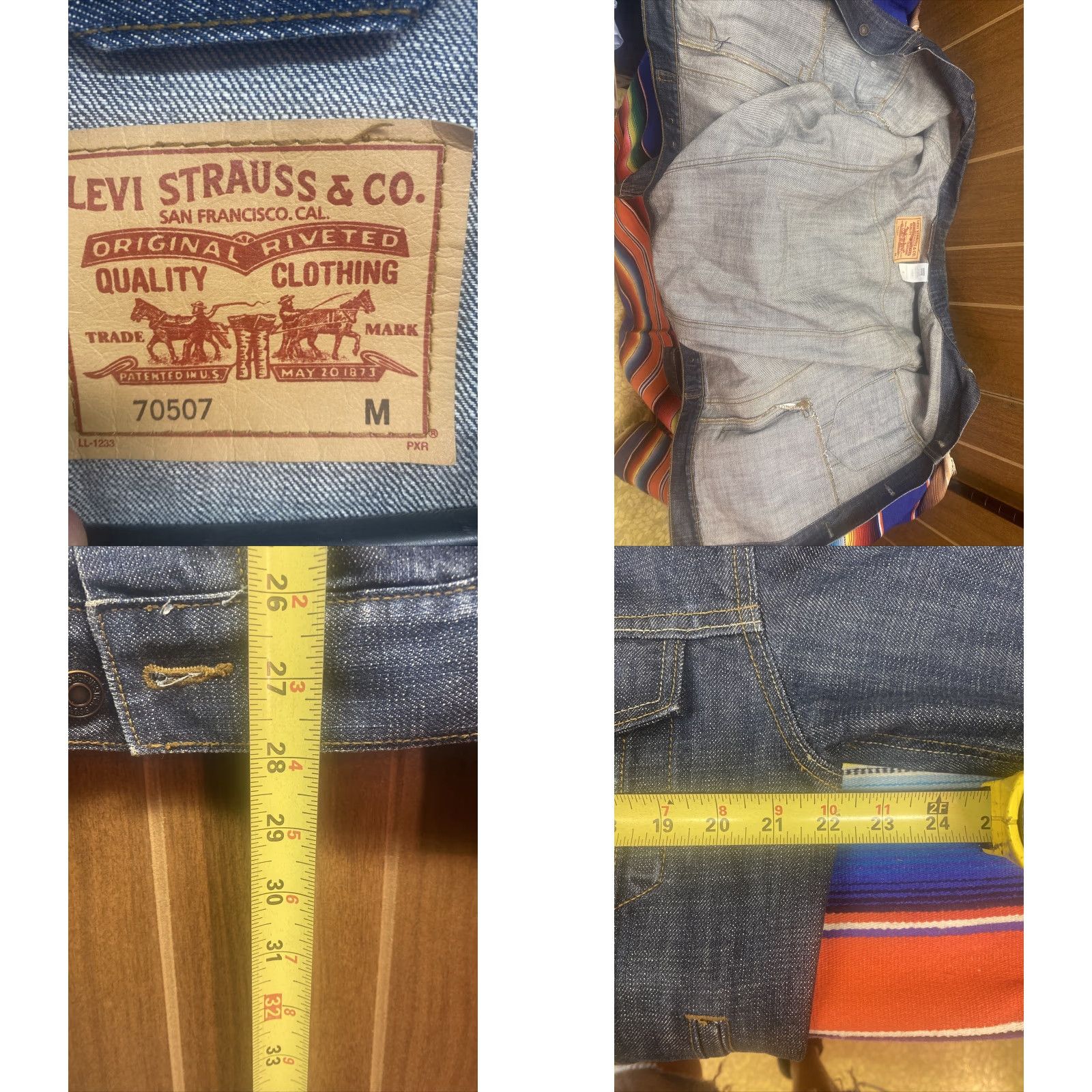 Levi's VINTAGE Levi’s Trucker Denim Jacket Dark Indigo Blue Button Up Mens M Blue Red Tab! Size US M / EU 48-50 / 2 - 8 Thumbnail