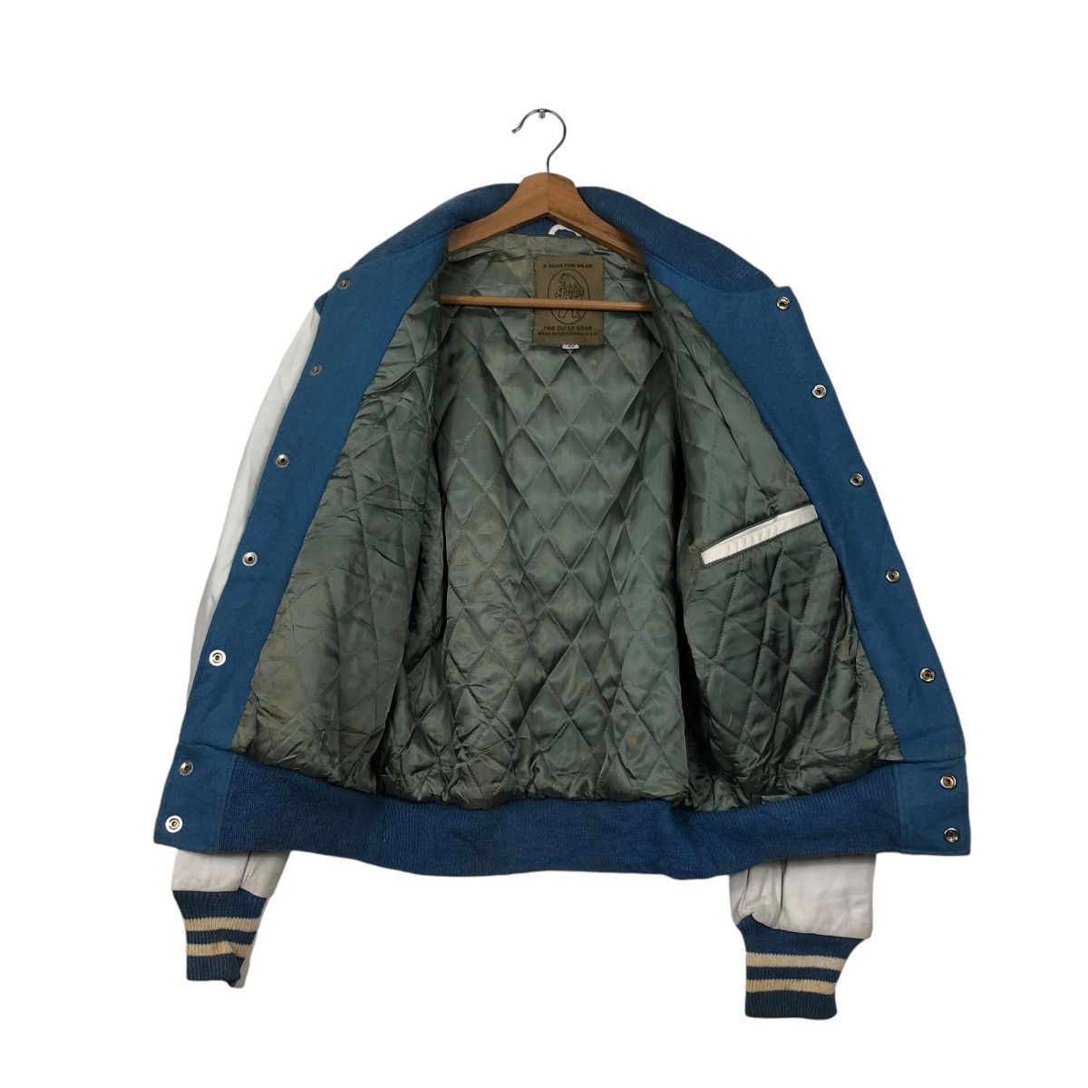Golden Bear 🔥VINTAGE VARSITY JACKET LEATHER GOLDEN BEAR USA BABY BLUE Size US M / EU 48-50 / 2 - 15 Thumbnail