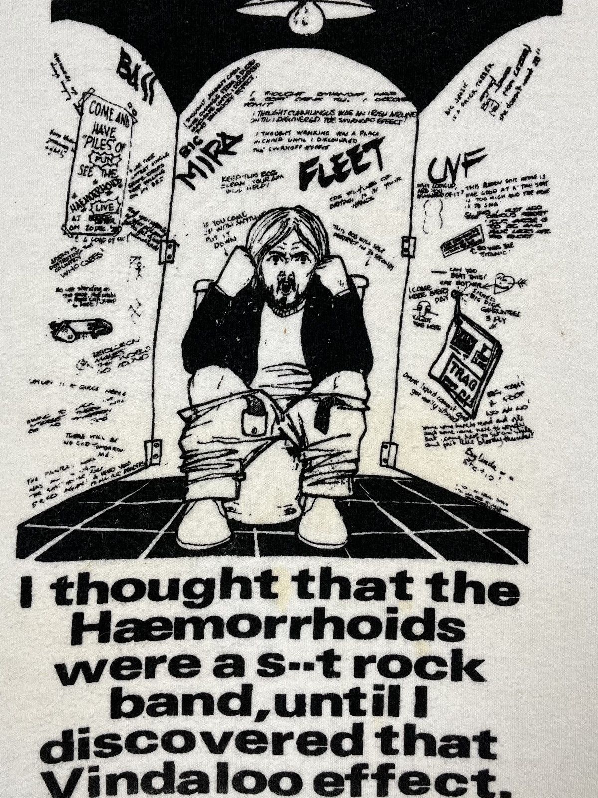 Vintage Vintage “Haemorrhoids Is A Rock Band” Humor T Shirt 1980’s Size US M / EU 48-50 / 2 - 7 Thumbnail