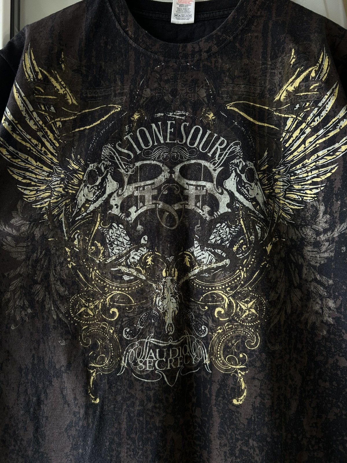 Band Tees × Vintage Vintage Stone Sour AOP Band Tee Rock Affliction style Tee Size US L / EU 52-54 / 3 - 4 Thumbnail