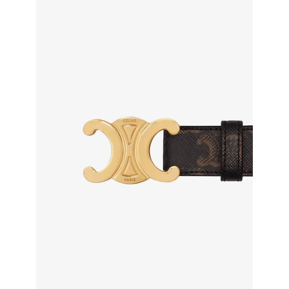 Celine CELINE $670 Tan Medium Triomphe 25mm Belt New & Authentic (W Size ONE SIZE - 2 Thumbnail