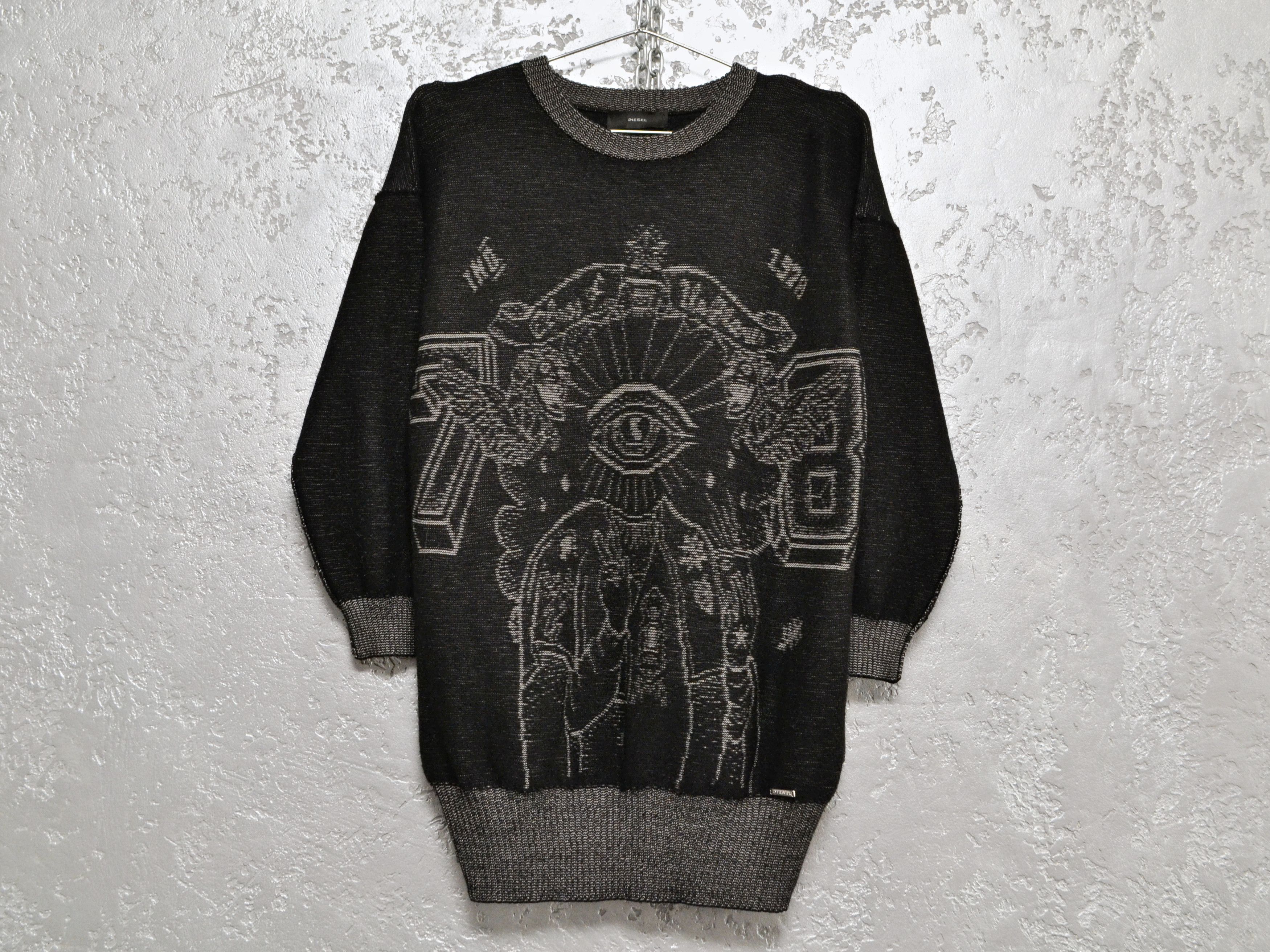 Diesel Women’s Black Wool Pattern Knit Sweater