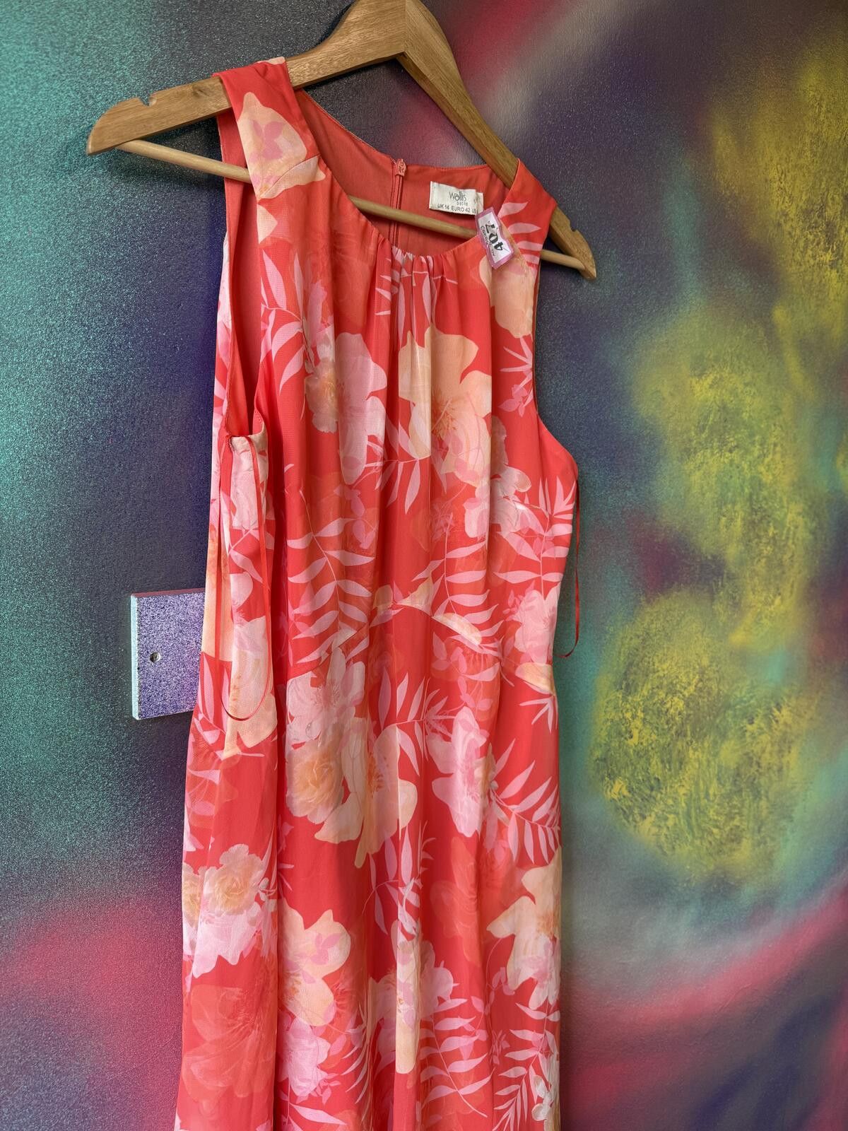 Other Wallis petite orange tropical floral midi dress Size L / US 10 / IT 46 - 3 Thumbnail