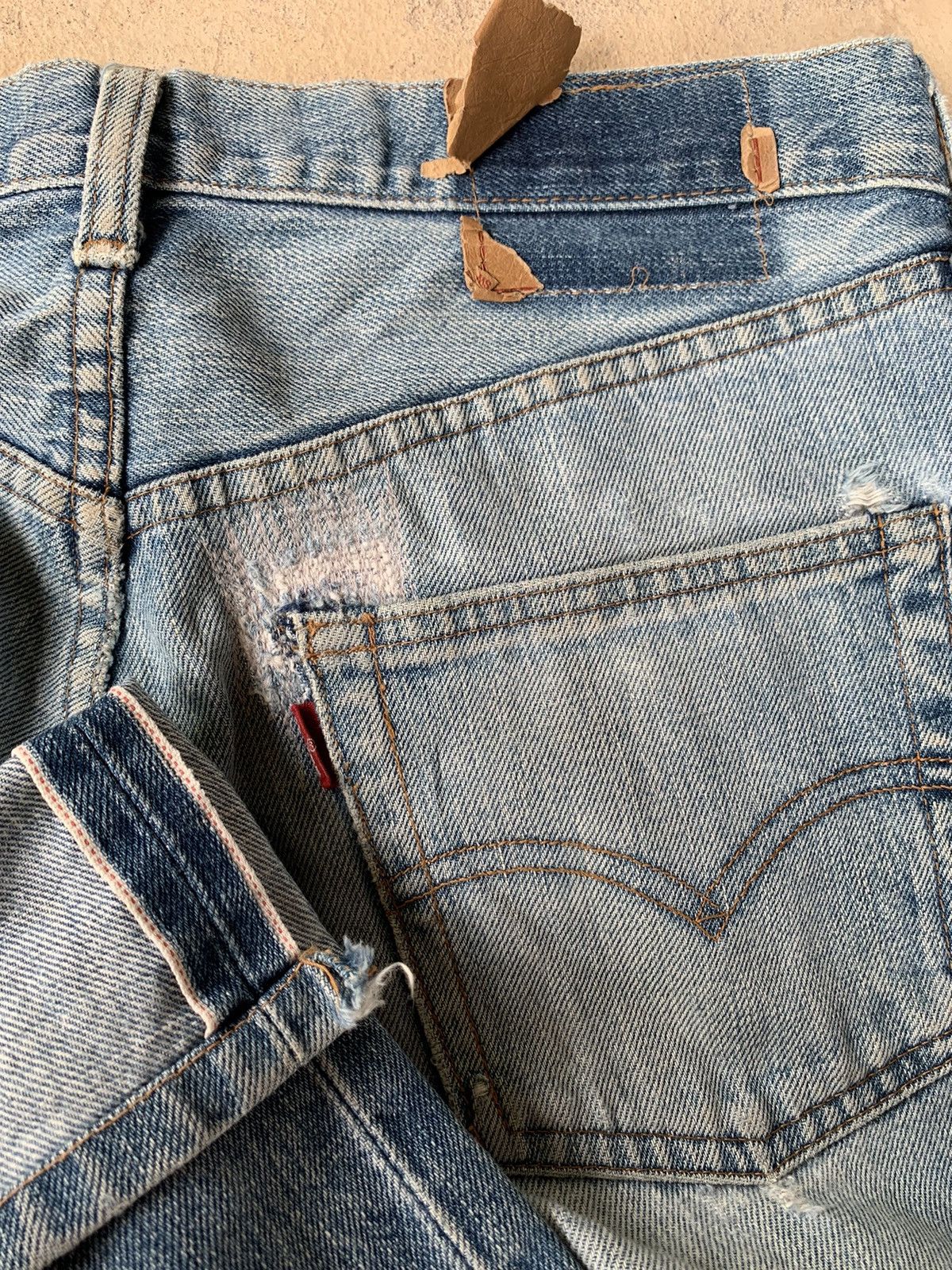 Levi's Vintage Levis Big E Selvedge Distressed Denim Size US 31 - 4 Thumbnail