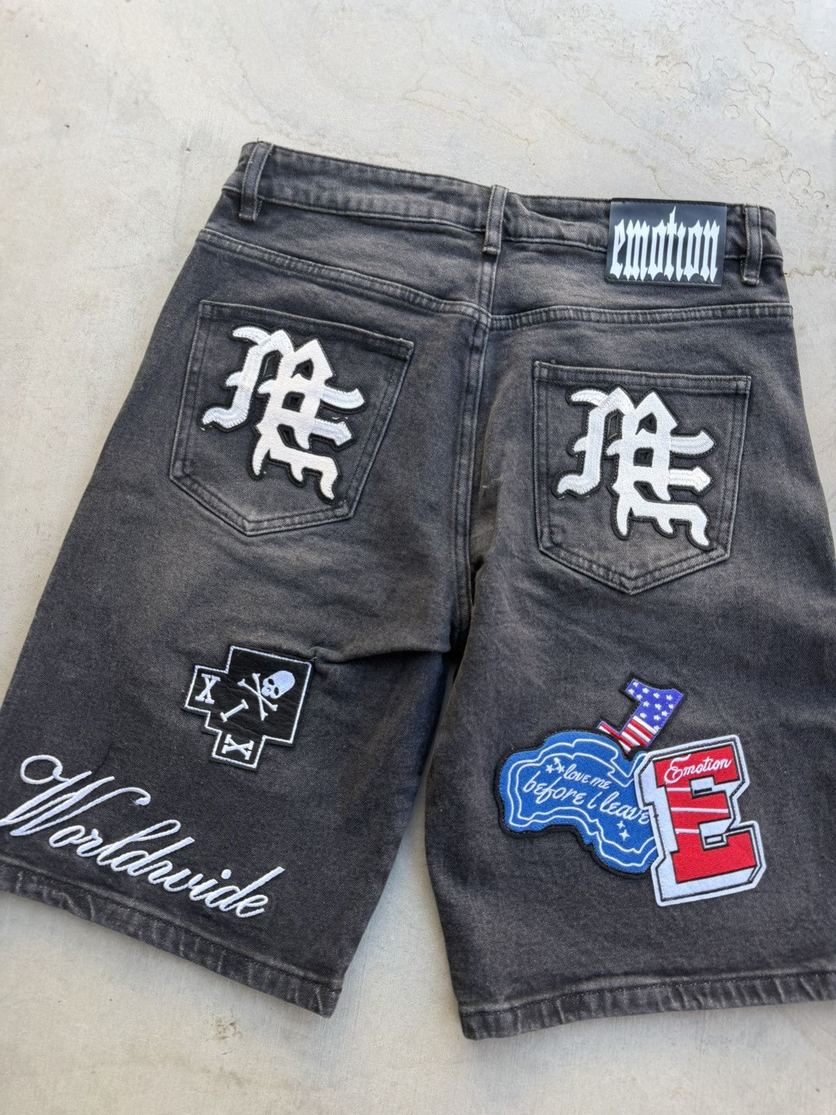 Other Mixed Emotions Patchwork Denim Short Black 30 NWT Size US 30 / EU 46 - 4 Thumbnail