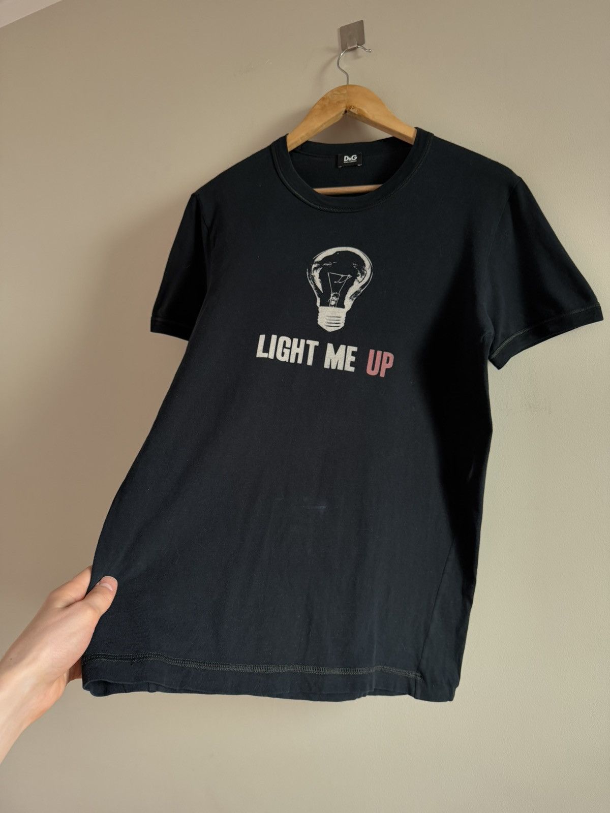 Dolce & Gabbana Dolce and Gabbana Graphic T-Shirt Light Me Up Size US M / EU 48-50 / 2 - 5 Thumbnail