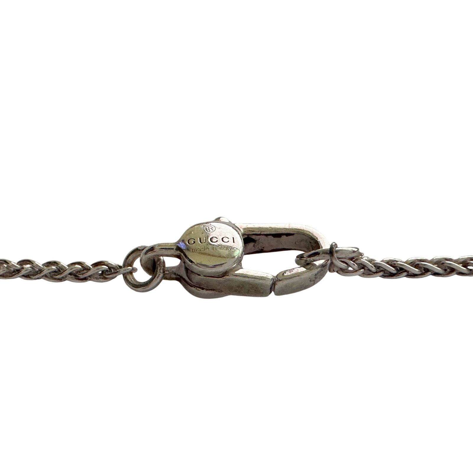 Gucci Gucci Silver G Interlocking Heart Bamboo Necklace Size ONE SIZE - 4 Thumbnail