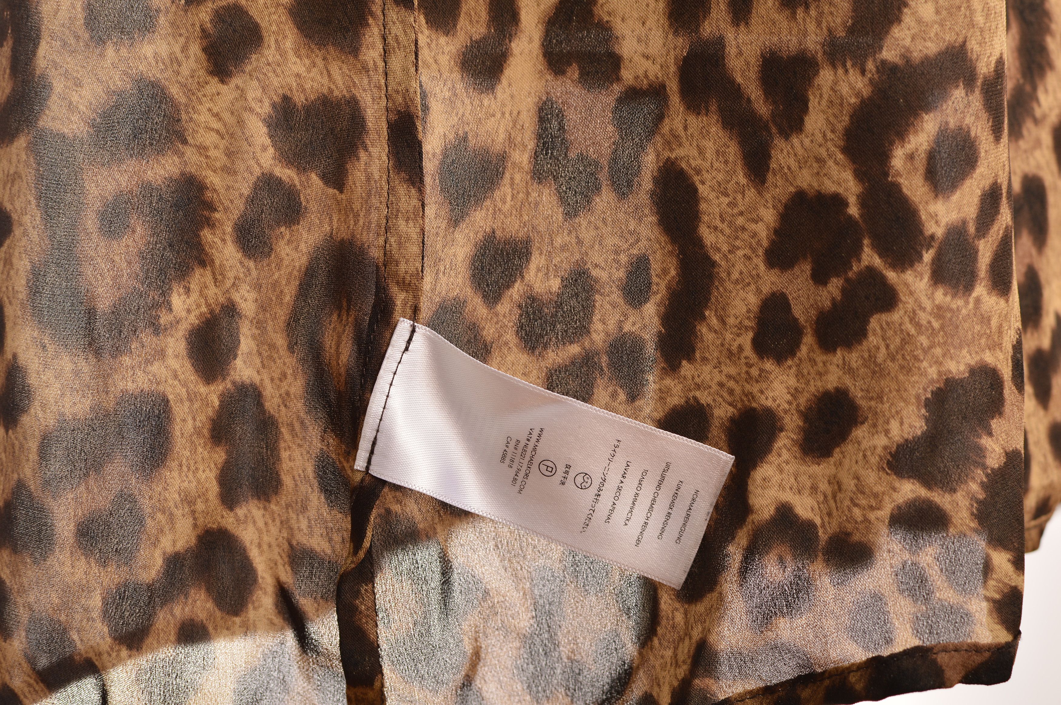 Michael Kors Michael Kors Animal Leo Leopard Print Silk Button Shirt Size L / US 10 / IT 46 - 7 Thumbnail