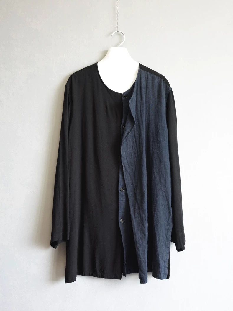 Yohji Yamamoto Yohji Yamamoto 17SS Fake Double Rayon Shirt 2504-Nextarrow Size US M / EU 48-50 / 2 - 1 Thumbnail