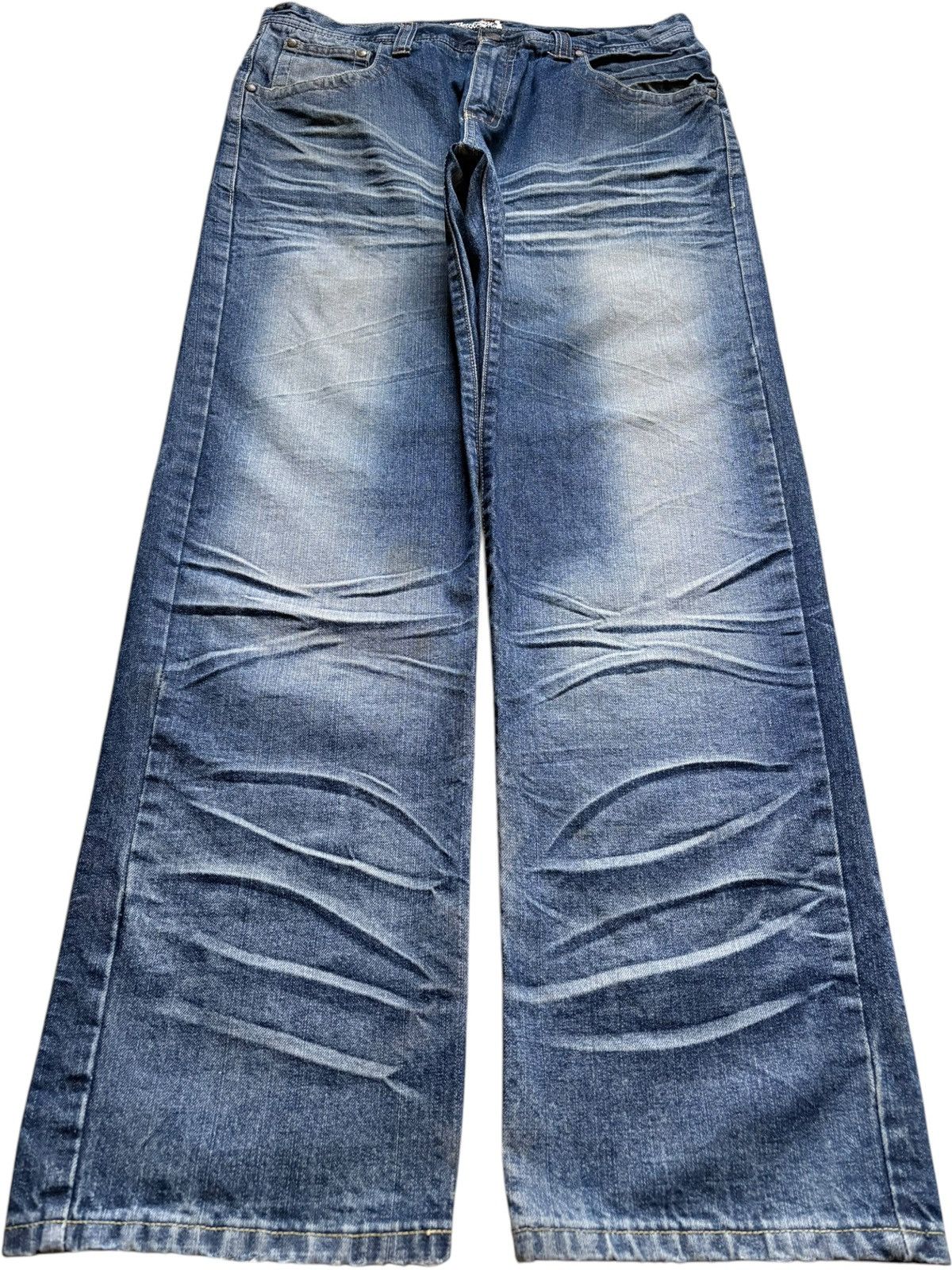Japanese Brand Vintage Japanese Brand Mud Wash Distress Loose Baggy Jeans Size US 36 / EU 52 - 1 Thumbnail
