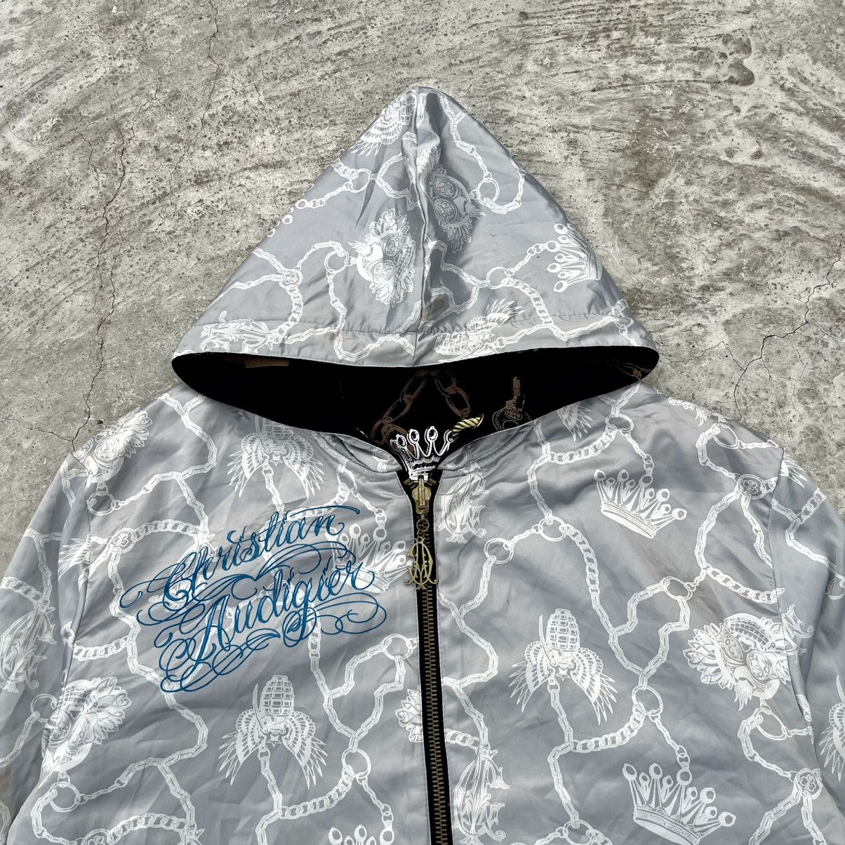 Christian Audigier Christian Audigier Tatoo Reversible Zip Hoodie Size US L / EU 52-54 / 3 - 9 Thumbnail