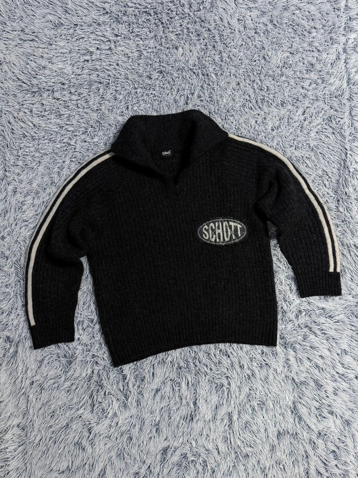 Schott Vintage Schoot Wool Sweater 90’s Gorpcore Size US M / EU 48-50 / 2 - 2 Thumbnail
