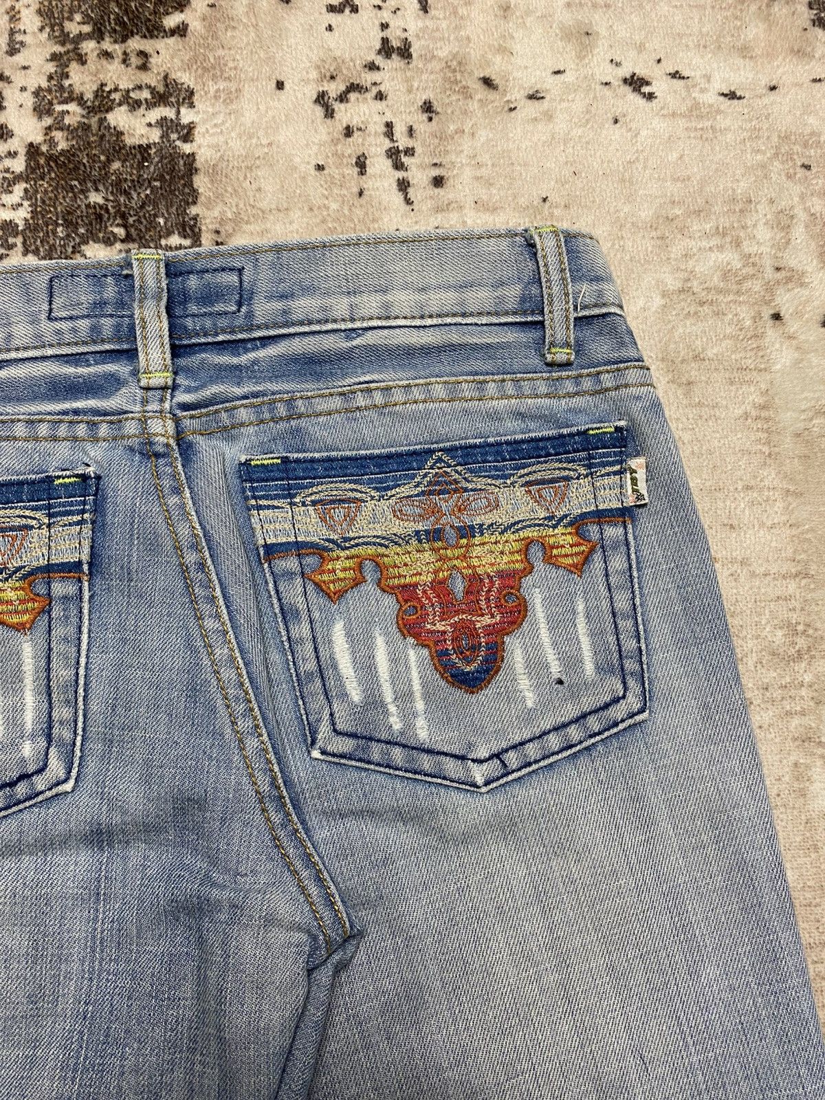 Hysteric Glamour Rare💥Distress Denim With Embroidery pocket Size US 31 - 10 Thumbnail