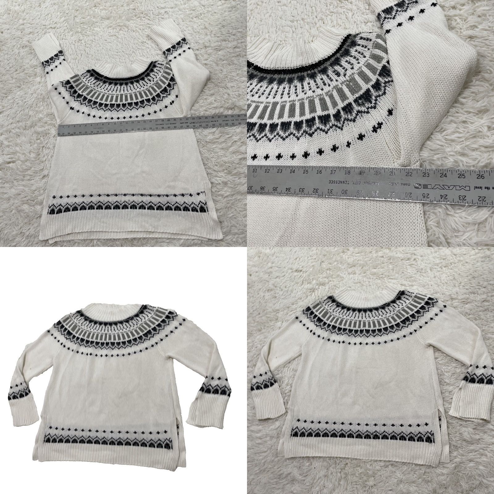 Vintage VINTAGE WORKSHOP Republic Clothing Sweater XL FairIsle Nordic Blue White Knit Jumper XL Size XL / US 12-14 / IT 48-50 - 8 Thumbnail
