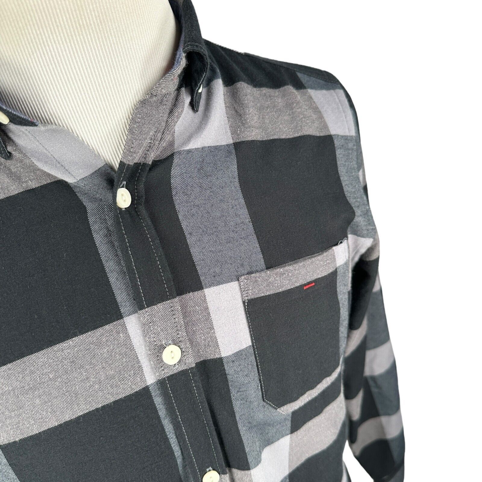 The Unbranded Brand Spitalfields Shirt Men’s M Grey Checked Cotton Button Down Size US M / EU 48-50 / 2 - 2 Thumbnail
