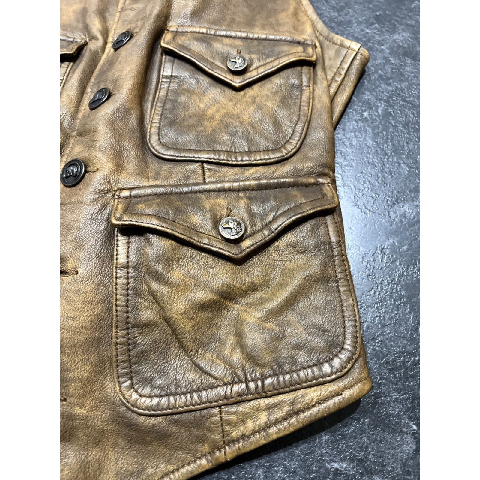 Ralph Lauren RALPH LAUREN Vintage Riding Hunting Vest Genuine Leather Women Size 2 Brown Size XS / US 0-2 / IT 36-38 - 2 Thumbnail