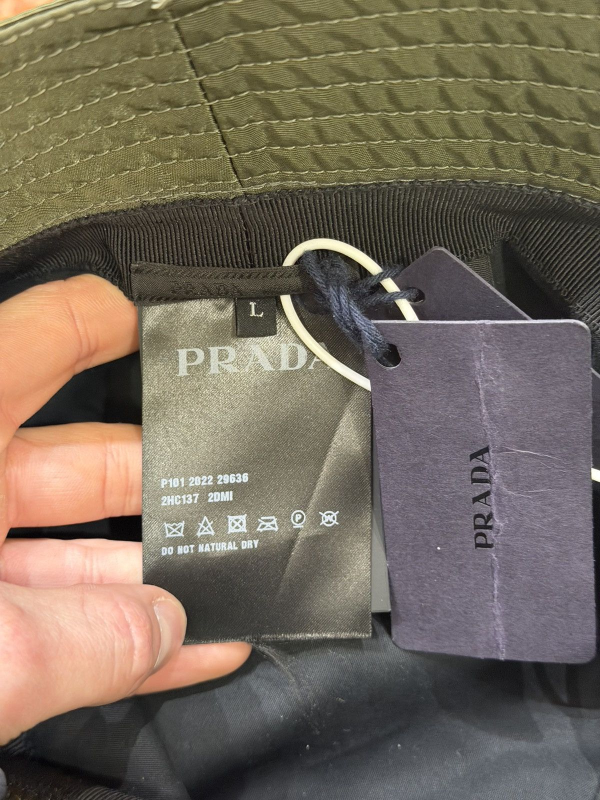 Prada Prada Nylon Bucket Hat - Olive Size ONE SIZE - 7 Thumbnail