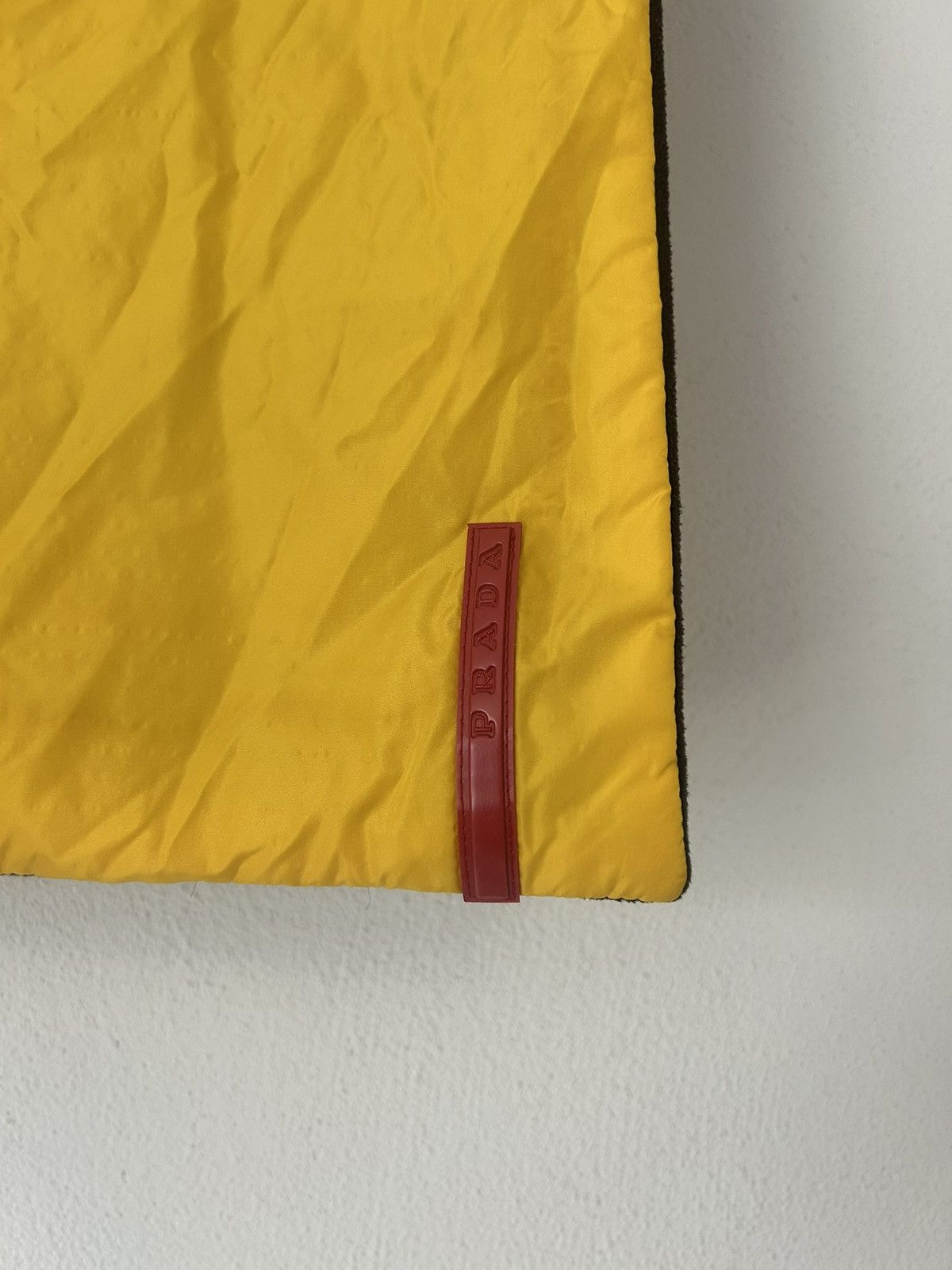 Prada Reversible Prada Scarf in Yellow Nylon and Brown Fleece Size ONE SIZE - 2 Thumbnail