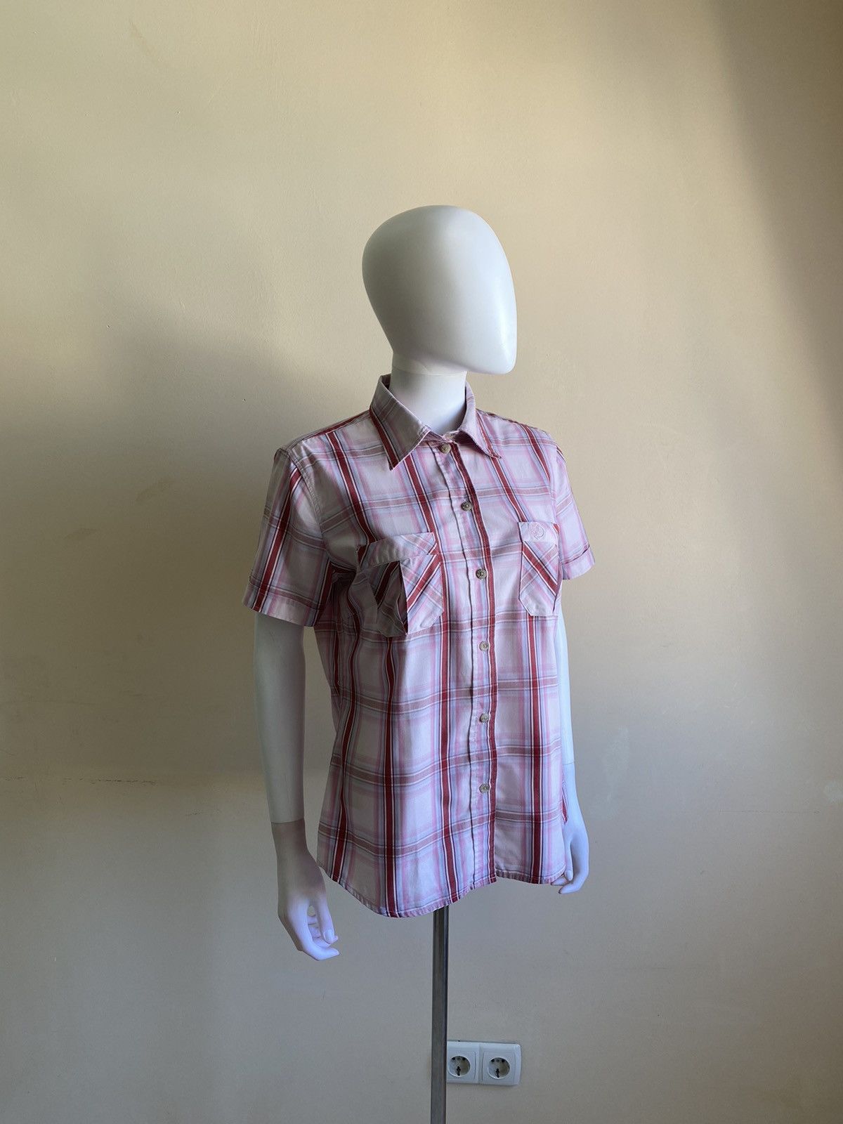 Fjallraven Fjall Raven Womens Pink Button Up Short Sleeve Check Shirt Size M / US 6-8 / IT 42-44 - 1 Thumbnail