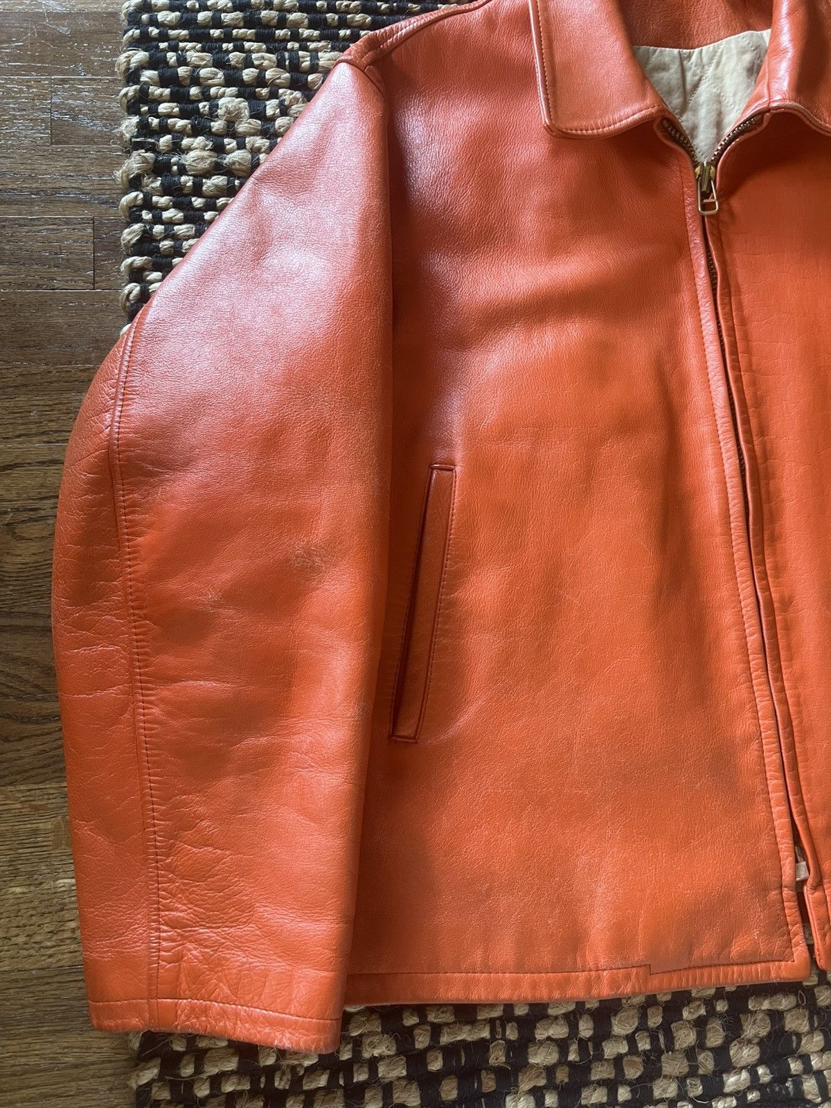 Yohji Yamamoto Yohji Yamamoto Pour Homme AW91 Red/Orange Leather Jacket Size US S / EU 44-46 / 1 - 2 Thumbnail
