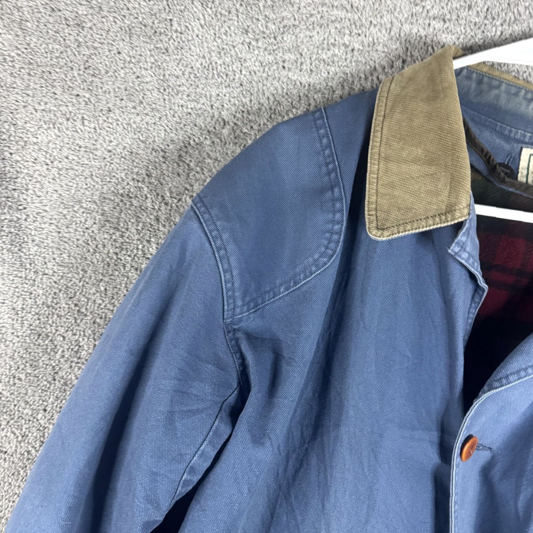 Vintage VINTAGE L.L.Bean Coat Mens 2XL Blue Canvas Corduroy Collar Tiger Patch 90s Coat Size US XXL / EU 58 / 5 - 5 Thumbnail