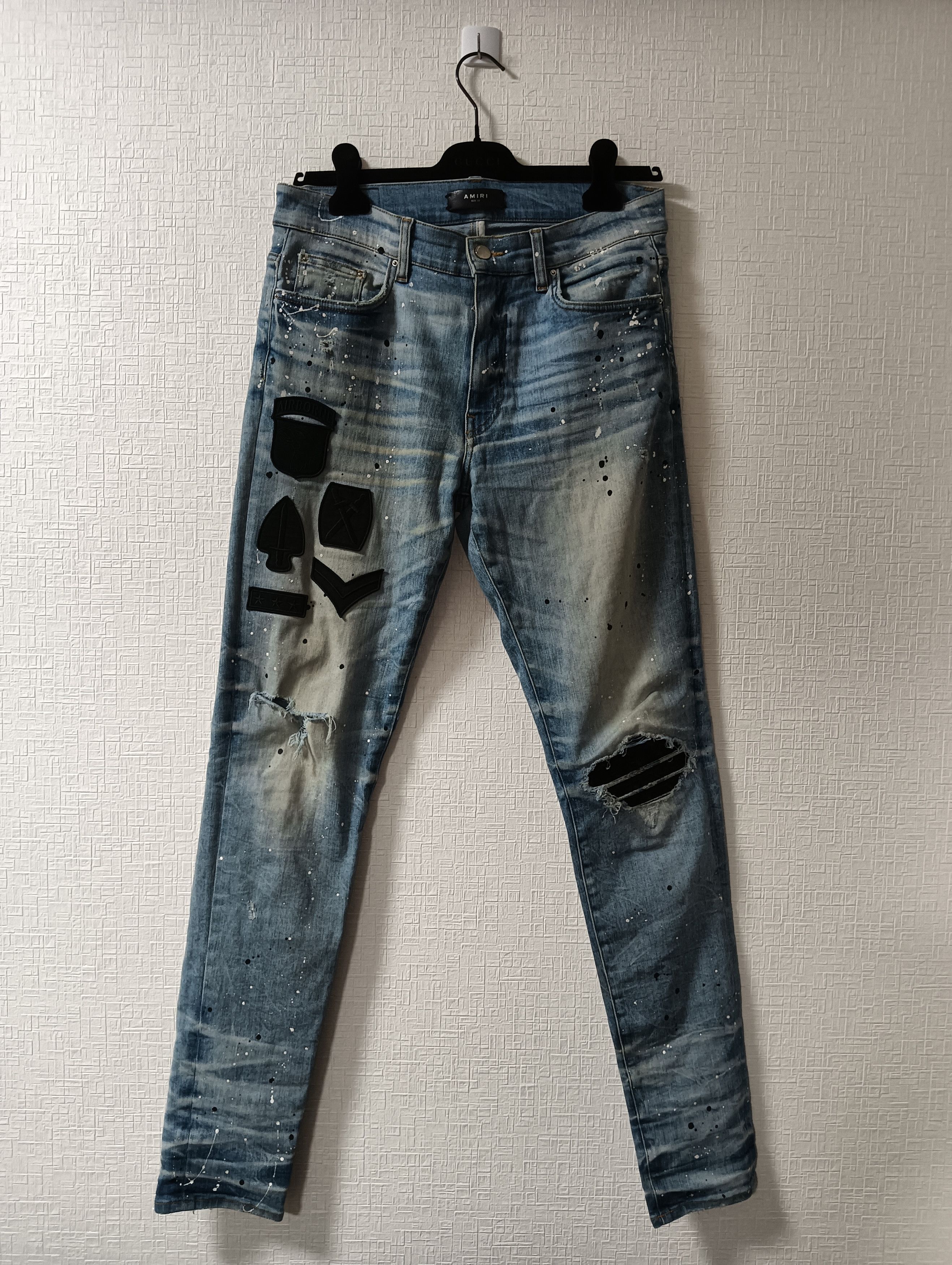 Amiri Military Patch Jeans Size US 33 - 1 Thumbnail
