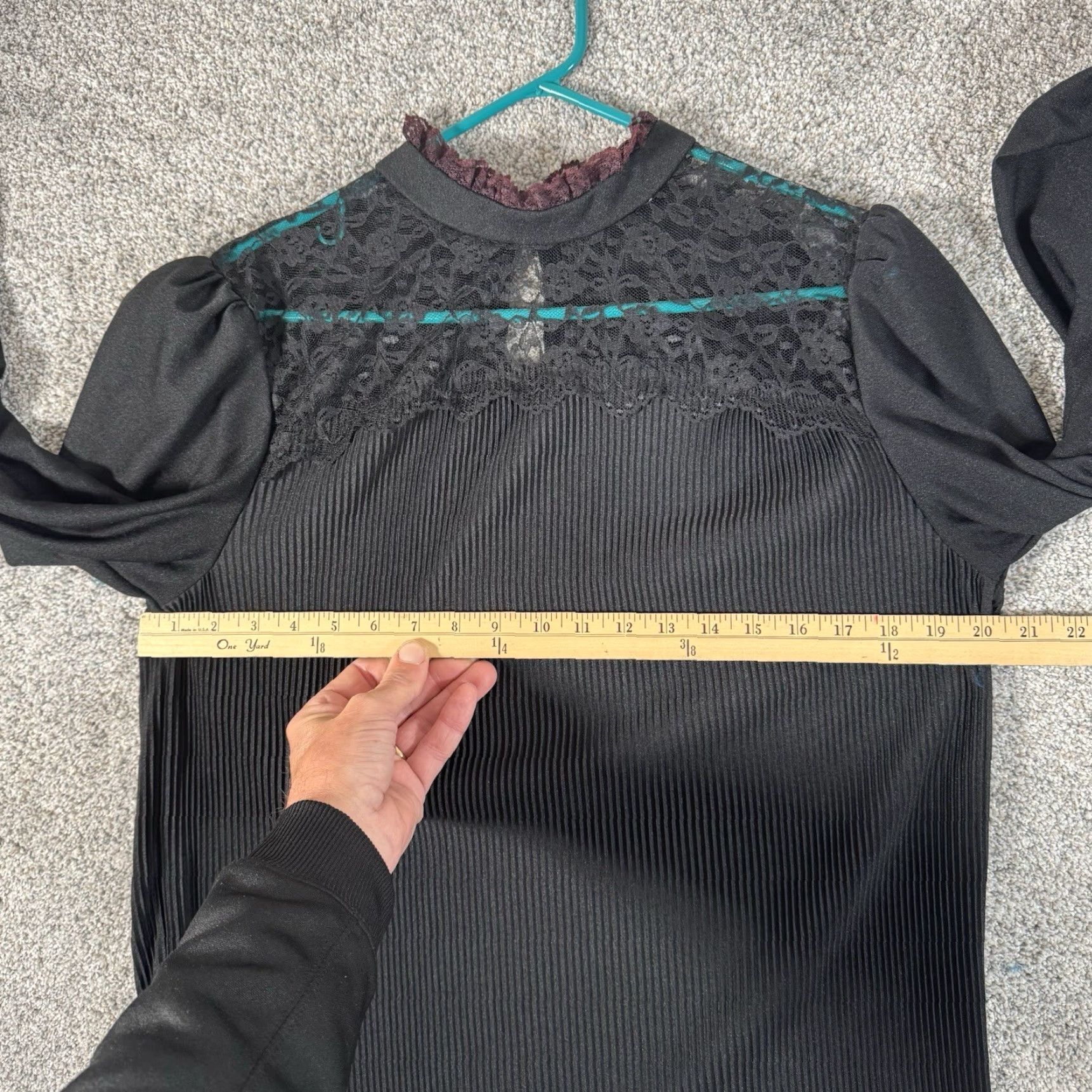 Vintage VINTAGE 80s Blouse L Black Gothic 90s Tunic Long Sleeve Women Coquette Witchy Evening Casual Party/Cocktail Dressy Shirt Mens? Size L / US 10 / IT 46 - 3 Thumbnail