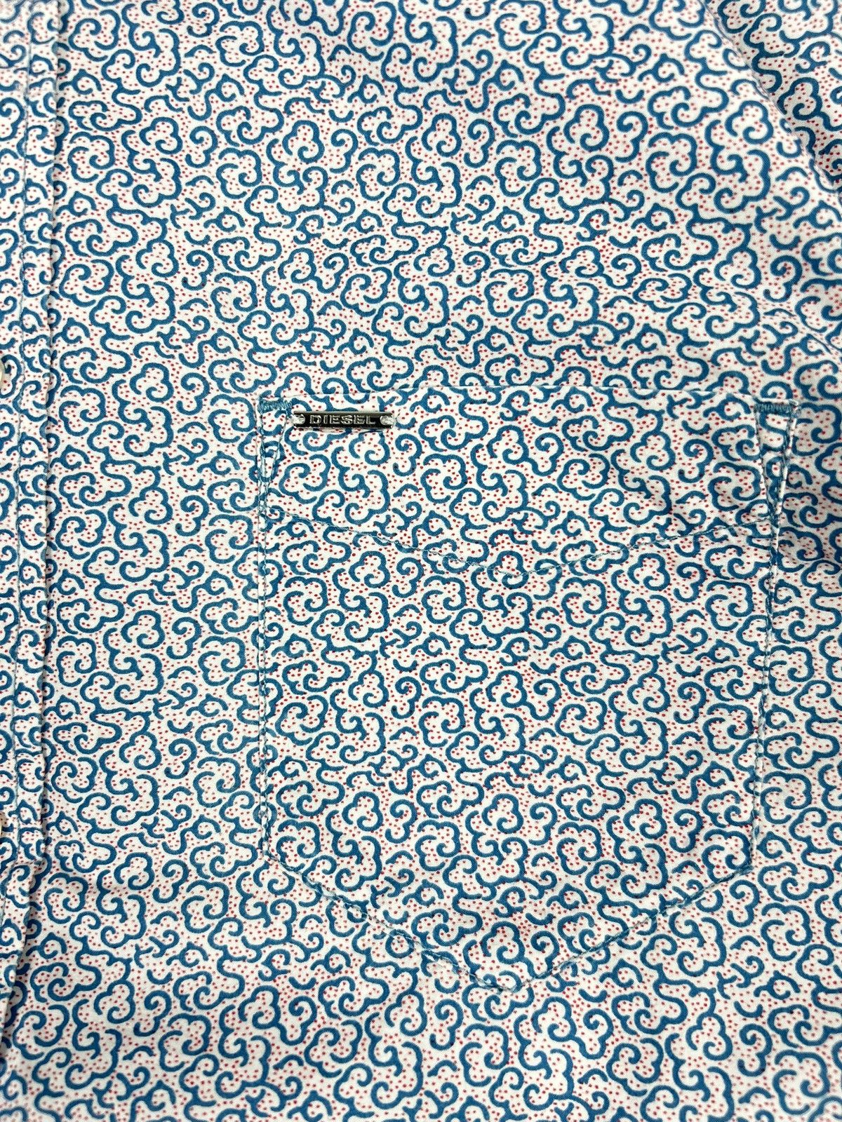 Diesel Diesel Button-Up Shirt Blue Abstract Cloud Print Vintage Xl Size US XL / EU 56 / 4 - 10 Thumbnail