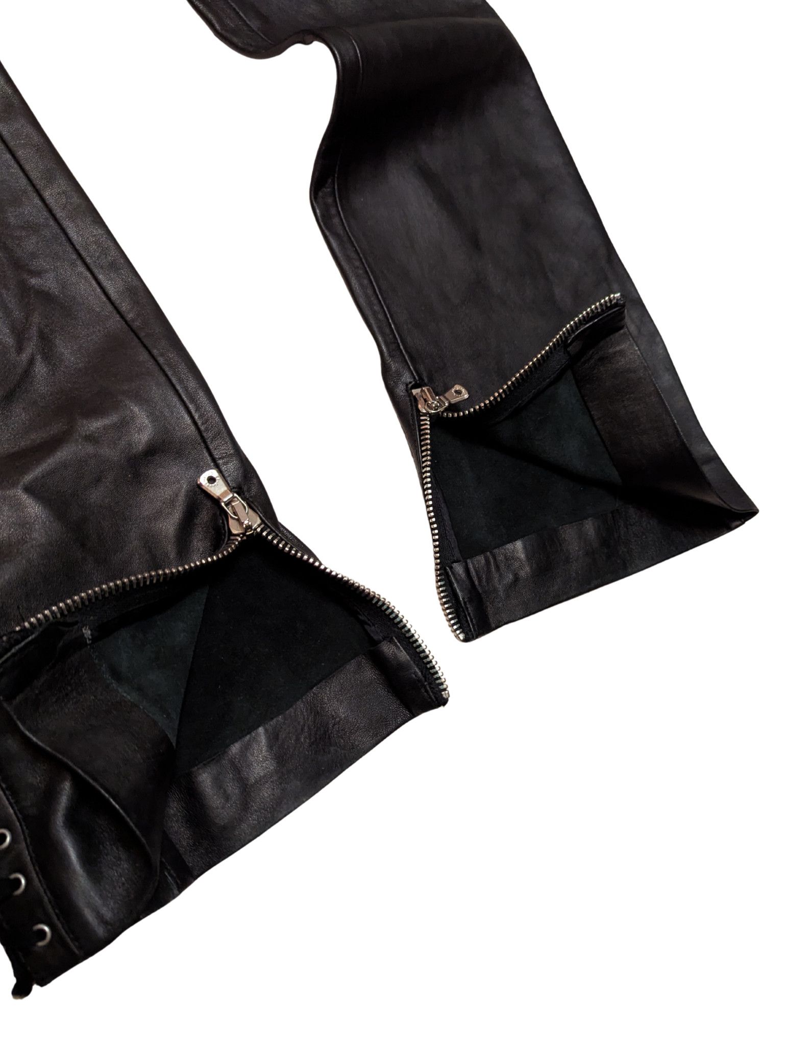 Dolce & Gabbana Vintage Dolce & Gabbana Leather Lace-Up Gothic Pants – Black Size 28" / US 6 / IT 42 - 7 Thumbnail