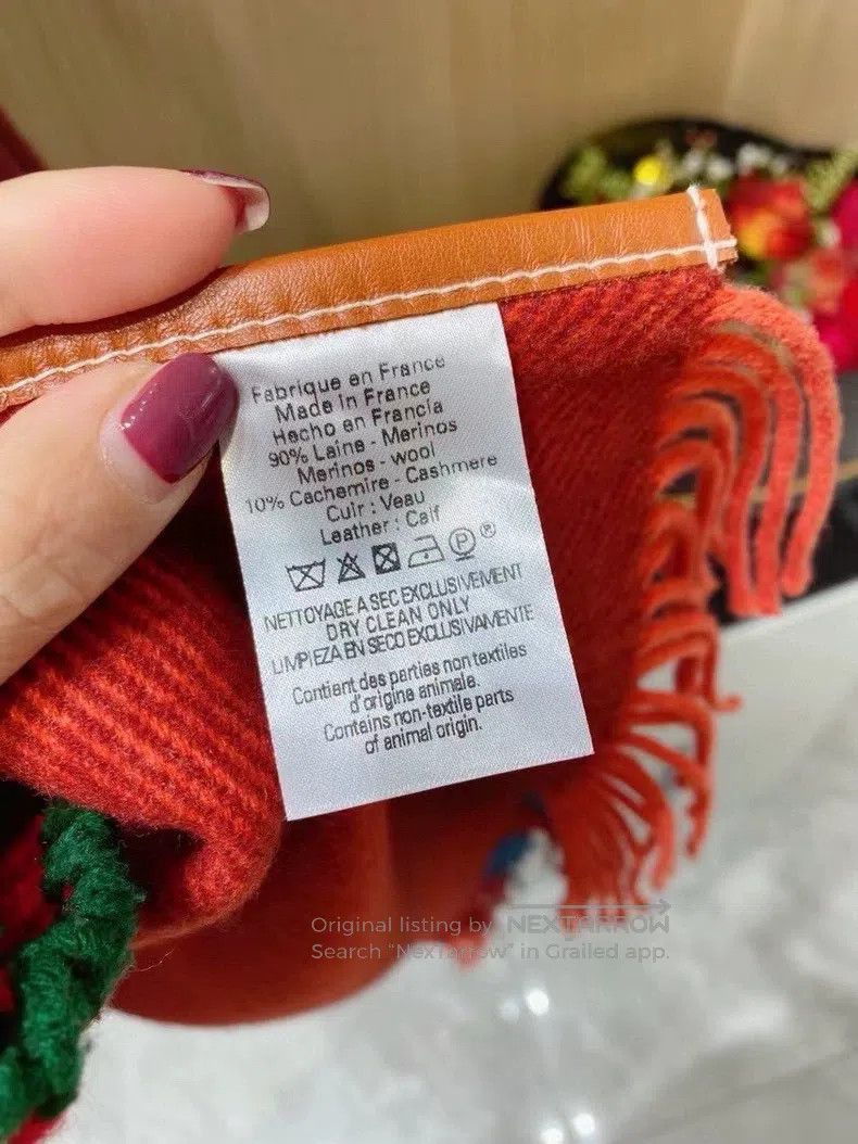 Hermes Hermes Red striped fringed cloak Size M / US 6-8 / IT 42-44 - 4 Thumbnail