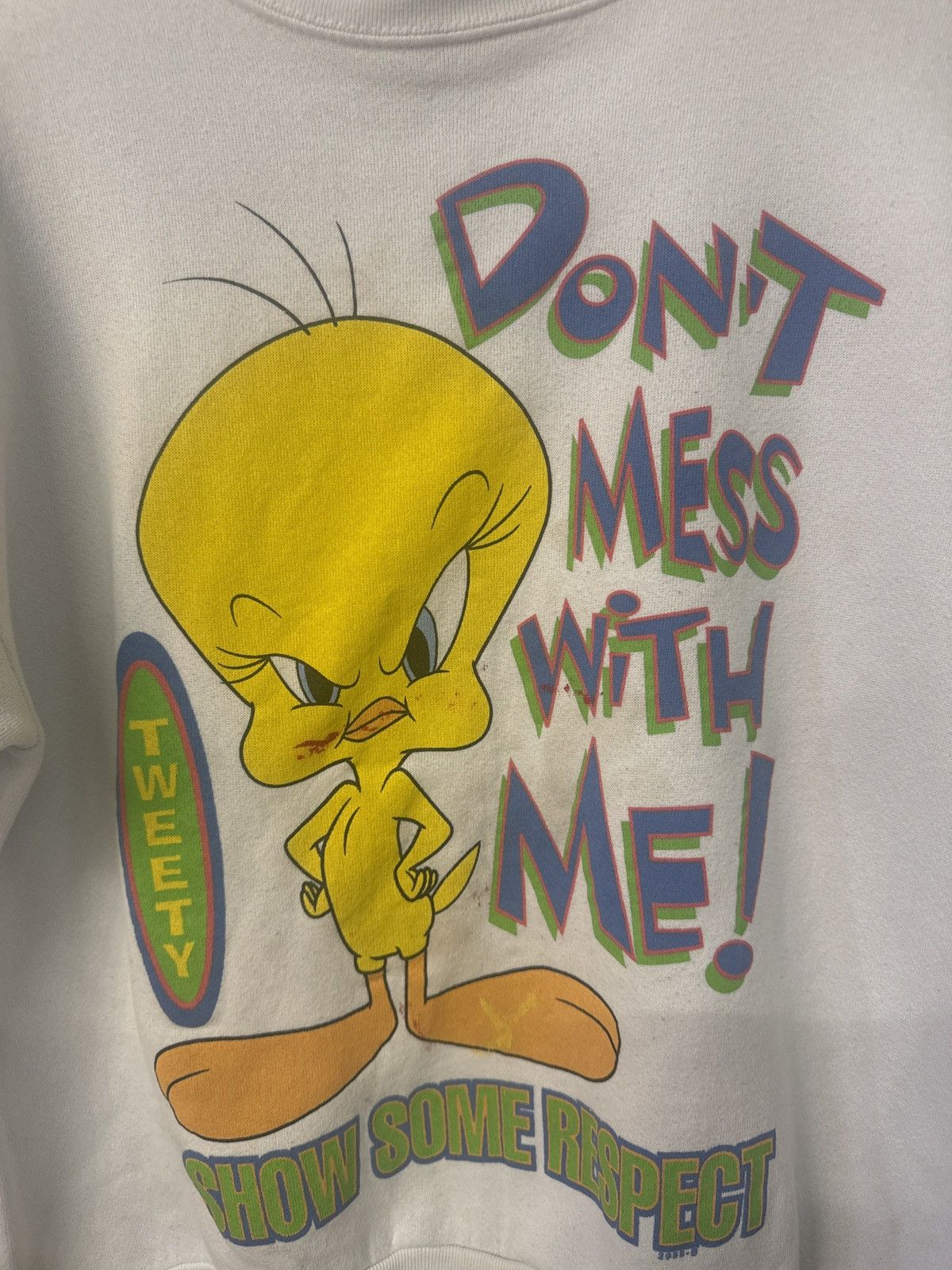 Disney Vintage White Tweety Bird Don’t mess with me Crew Size US M / EU 48-50 / 2 - 1 Thumbnail